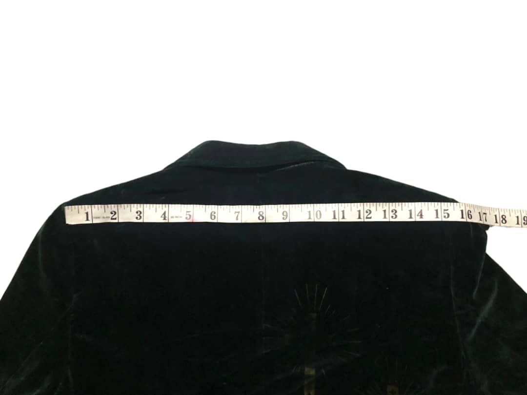 N.Hoolywood N.Hoolywood Green Velvet Blazer Cross Printed Deaign Size US S / EU 44-46 / 1 - 16 Thumbnail