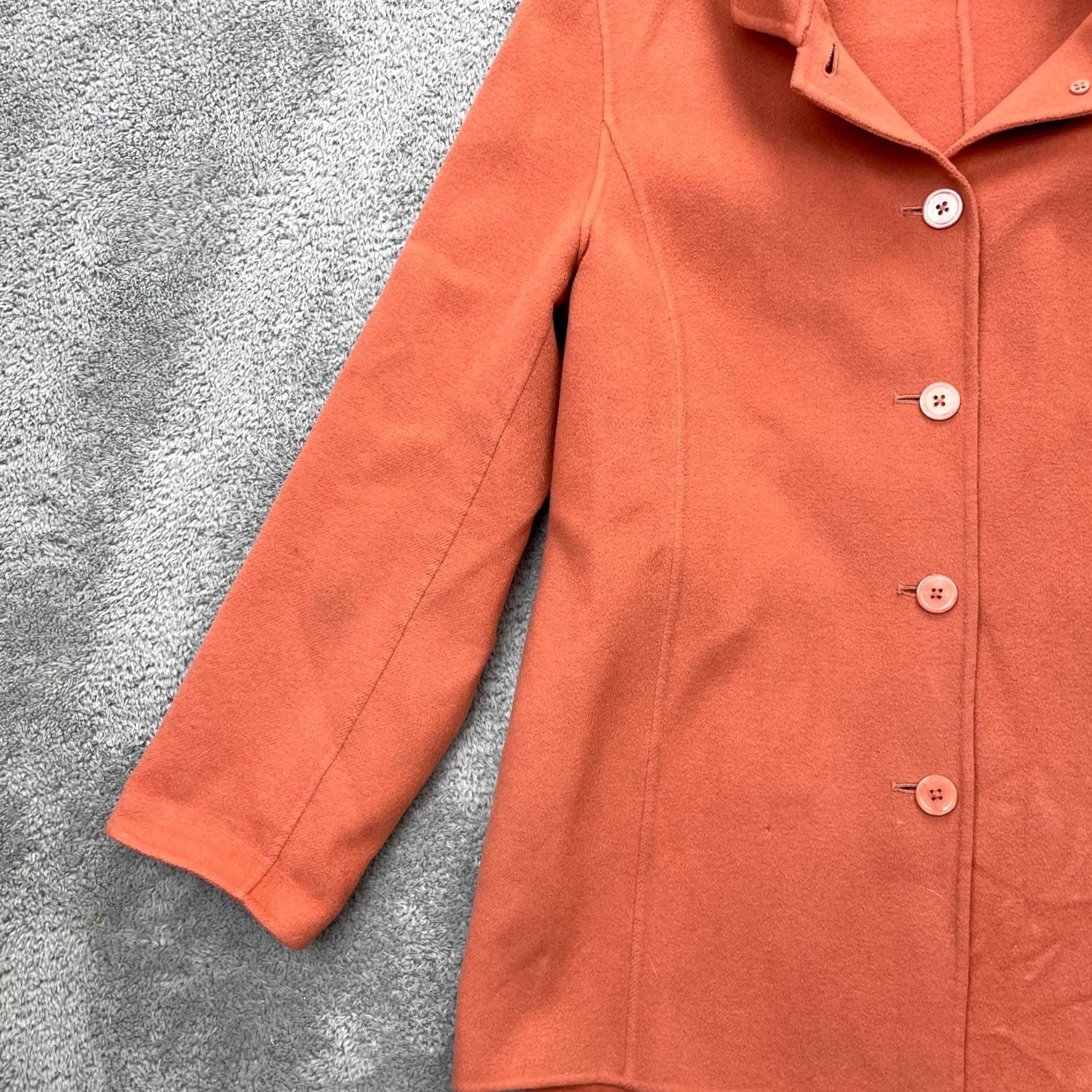 Ellen Tracy Ellen Tracy Jacket Womens L Orange Linda Allard Coat Wool Button Front Size L / US 10 / IT 46 - 3 Thumbnail