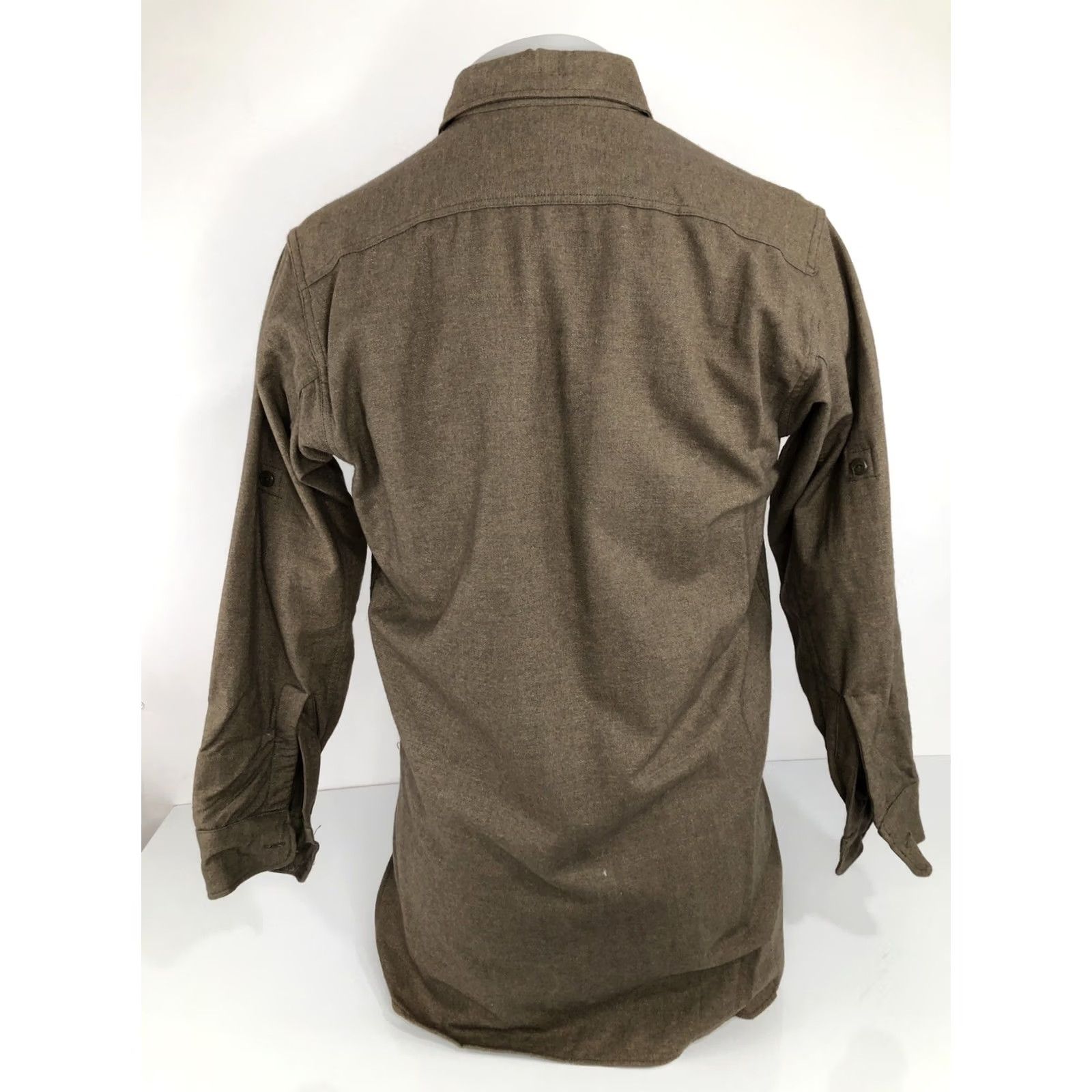 Vintage VINTAGE MWG UNIFORM MILITARY Shirt Mens 14.5 Wool Flannel Brown Long Sleeve 1958 EXC Size US M / EU 48-50 / 2 - 4 Thumbnail
