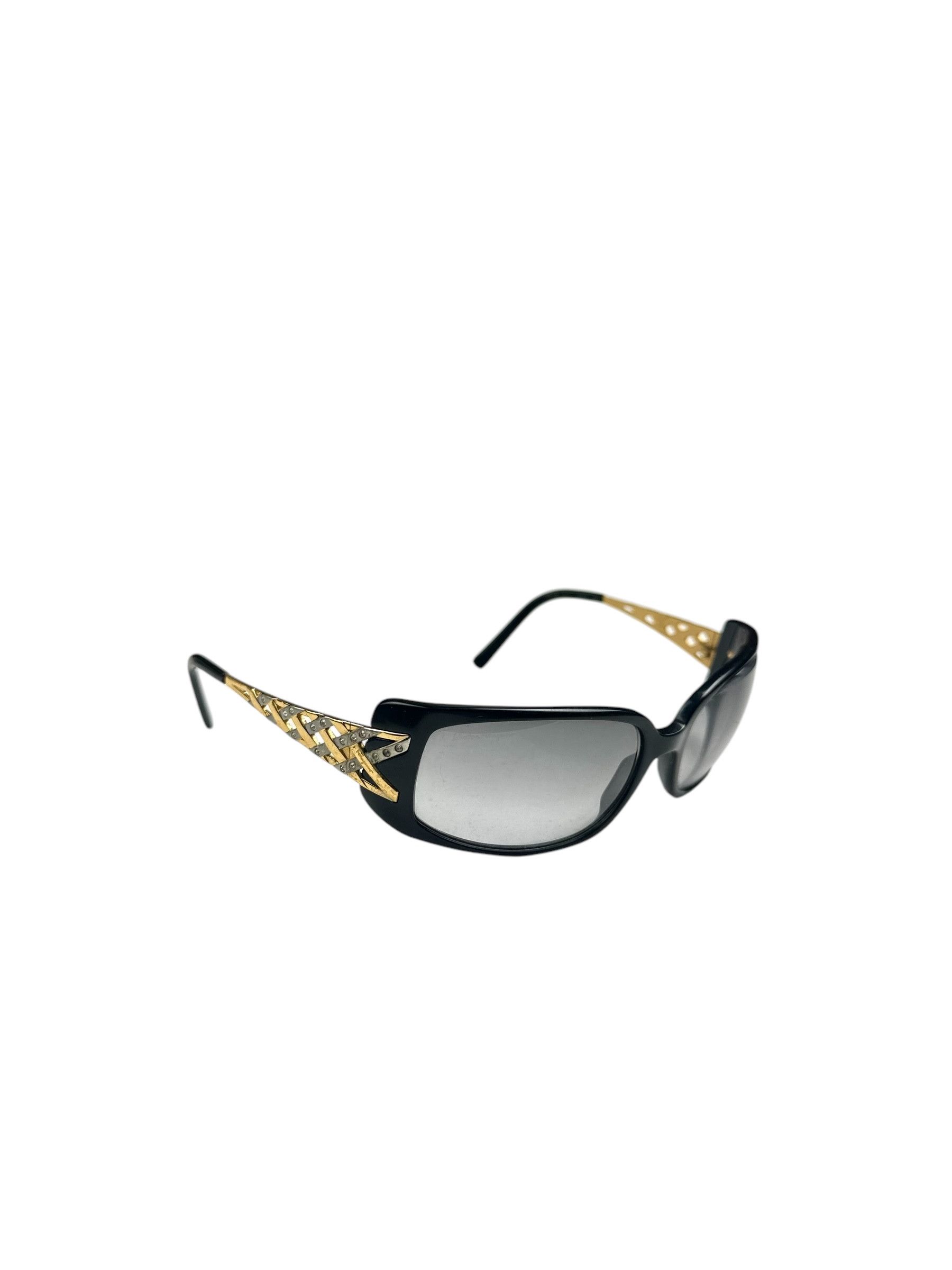 Salvatore Ferragamo Salvatore Ferragamo Swarovski Weaving Frame Sunglasses Size ONE SIZE - 2 Thumbnail