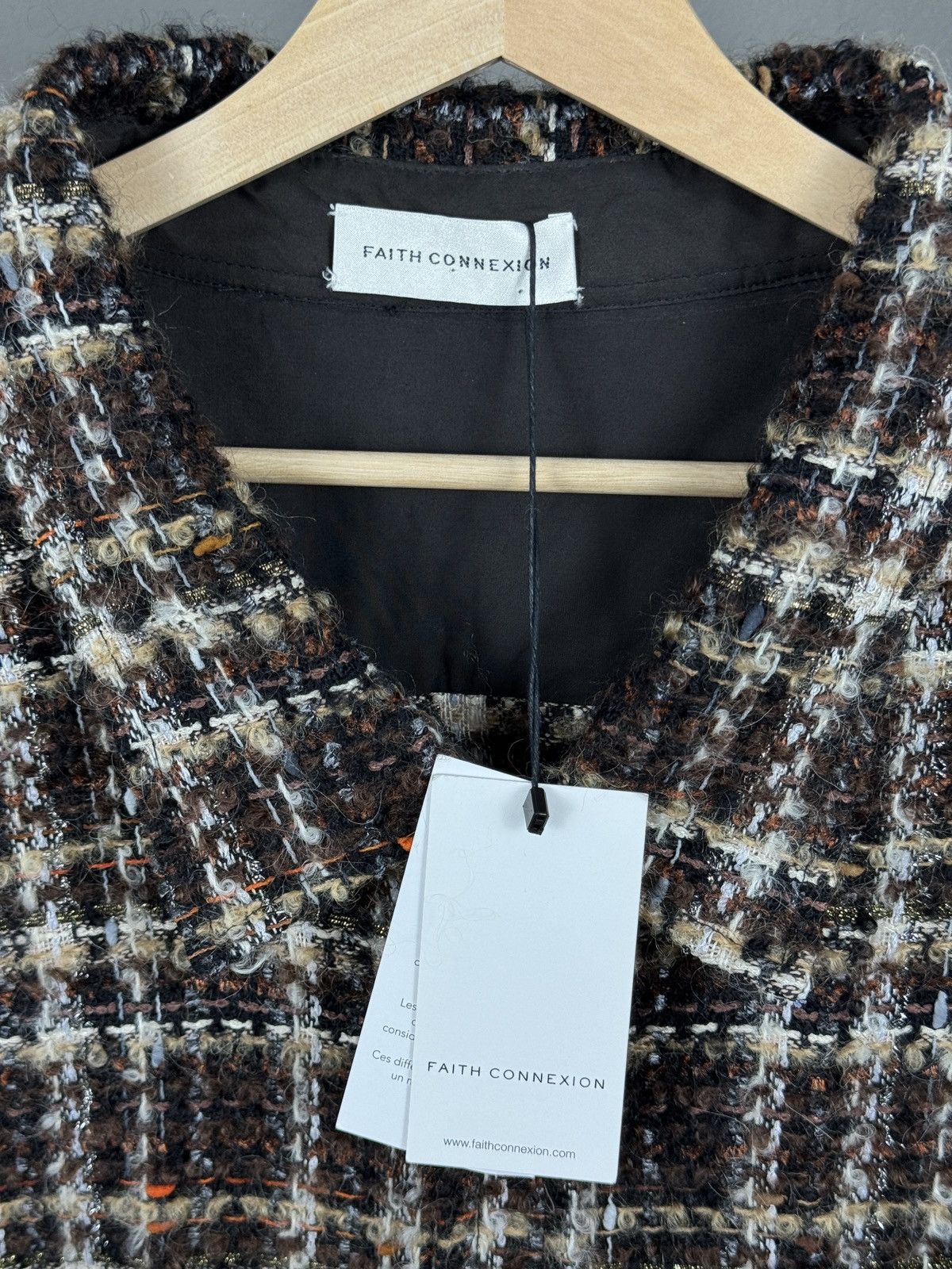 Faith Connexion Faith Connexion Brown Tweed Plaid Shirt Size US S / EU 44-46 / 1 - 2 Thumbnail