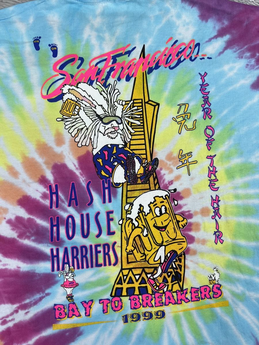 Band Tees × Vintage 💥RARE💥 Vintage 1999 HASH HARRIERS HOUSE PINK PUNK Y2K TEE Size US XL / EU 56 / 4 - 3 Thumbnail