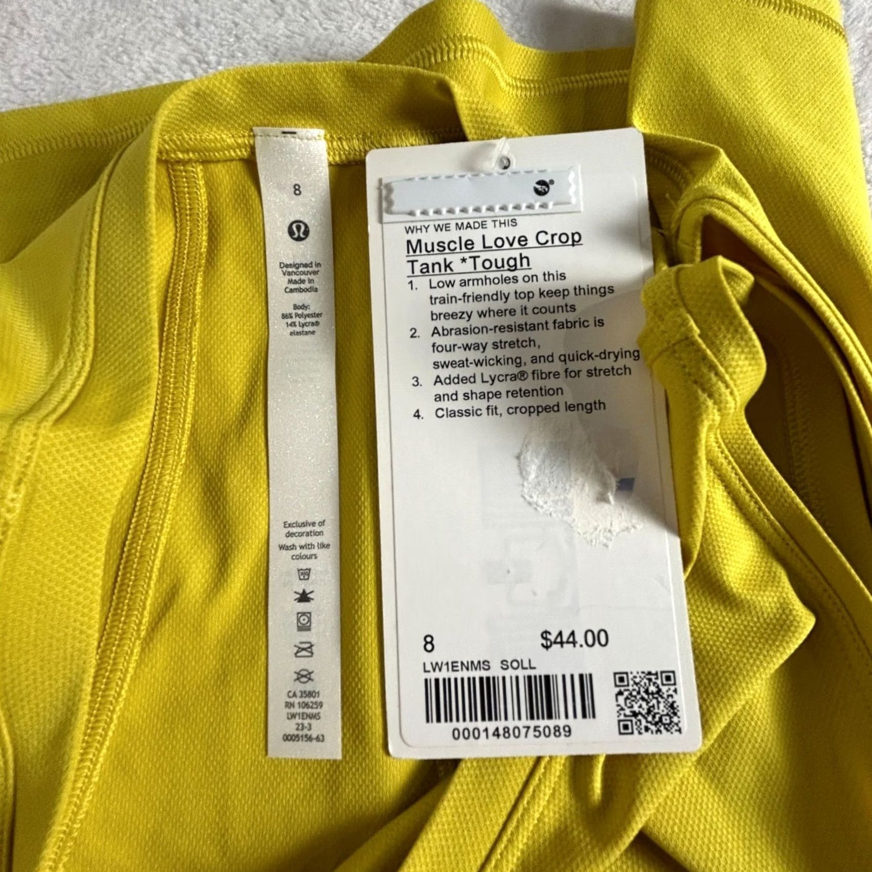Lululemon Lululemon Womens Muscle Love Crop Tank Tough Yellow Size 8 Yoga Top Stretch New Size M / US 6-8 / IT 42-44 - 3 Thumbnail