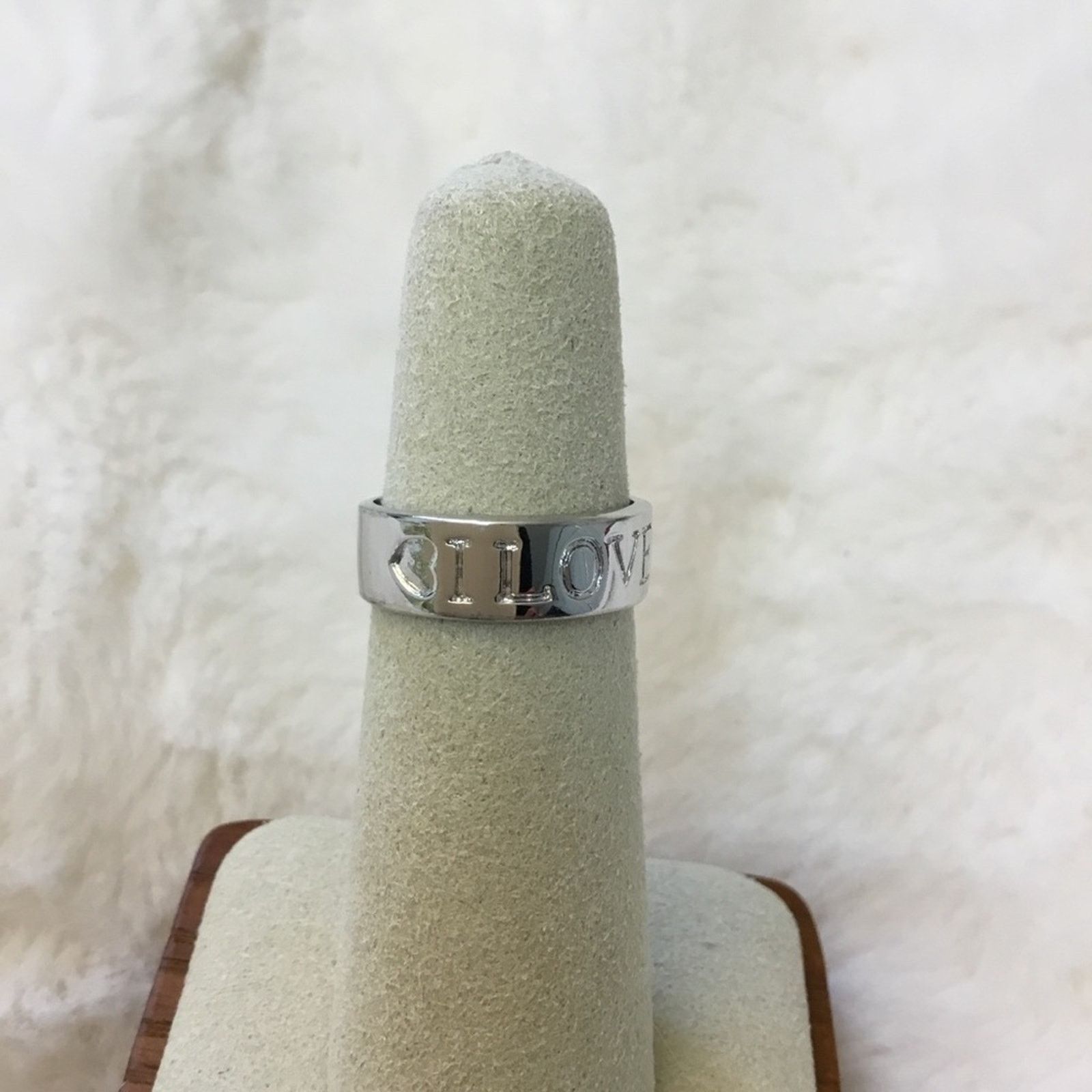 Other Sterling Silver Heart Crystal "I Love You" Ring Size ONE SIZE - 5 Thumbnail