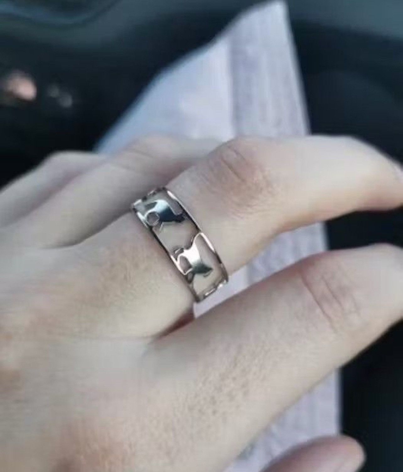 Jewelry × Vintage Hollow Walking Cats Ring Size ONE SIZE - 3 Thumbnail