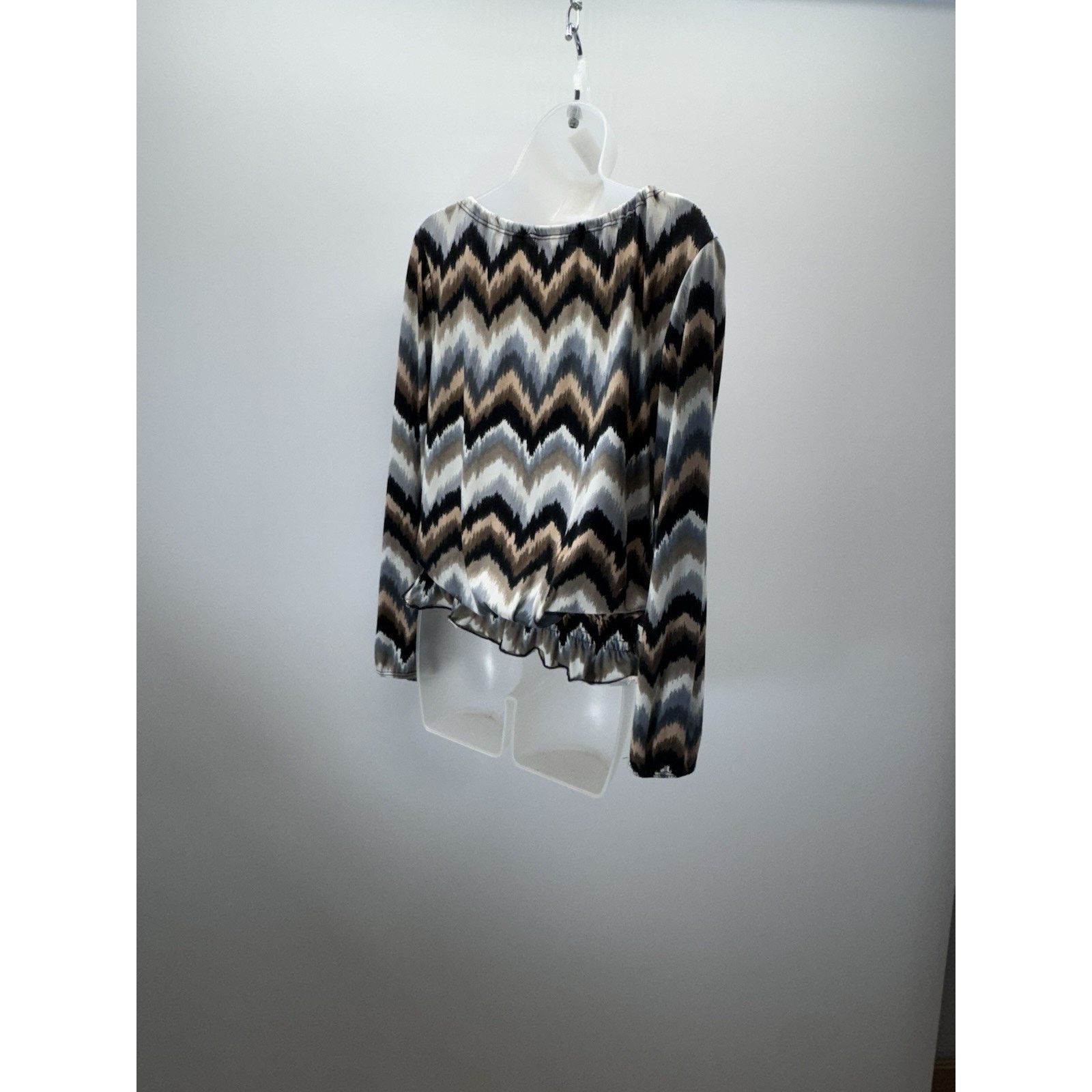 Other Carol Rose Blue Brown Flounce 3/4 Sleeve Women’s Size M Size M / US 6-8 / IT 42-44 - 2 Thumbnail