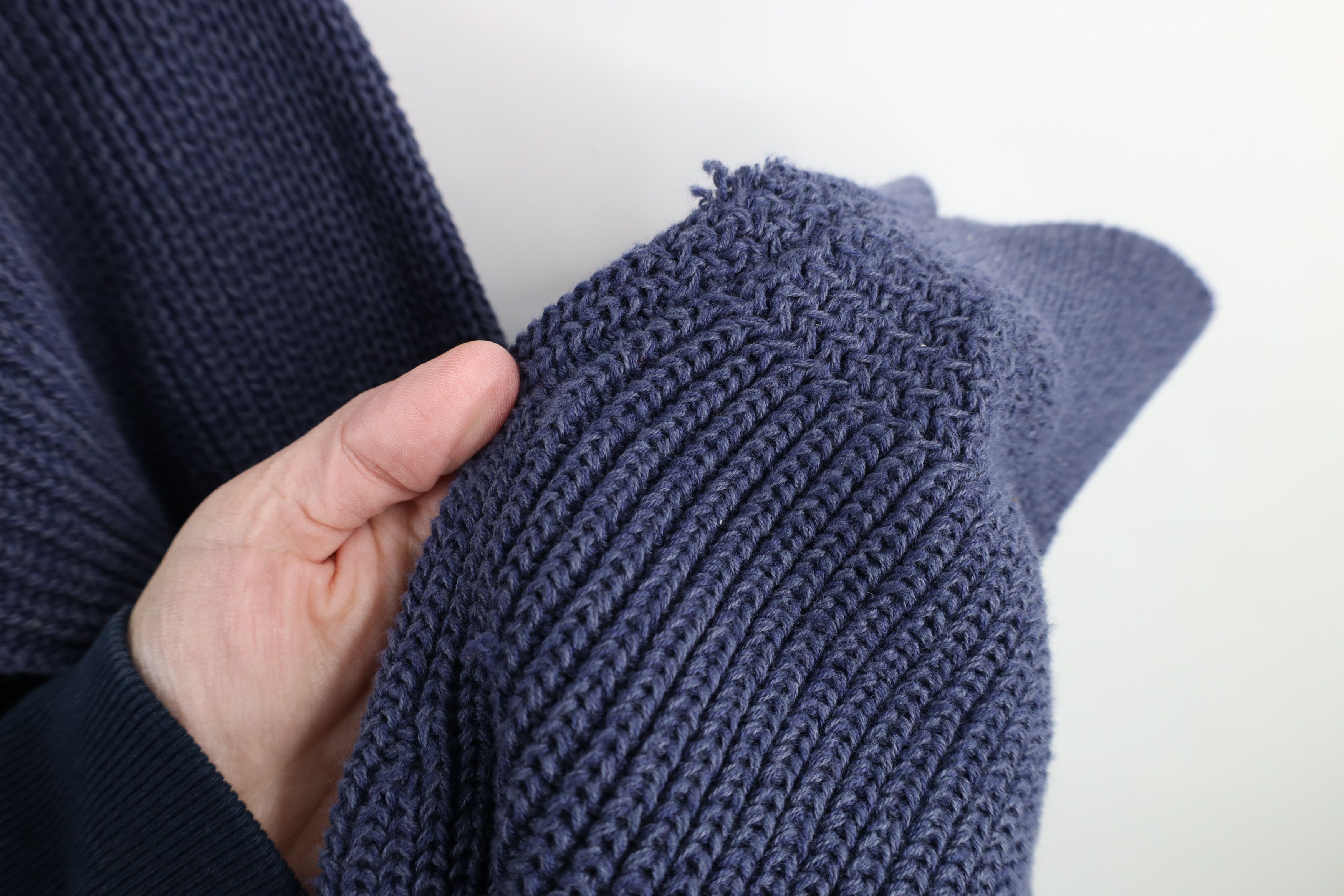 Cabelas × Vintage Vintage Cabelas Blank Cotton Ribbed Knit Henley Sweater Blue Size US L / EU 52-54 / 3 - 7 Thumbnail