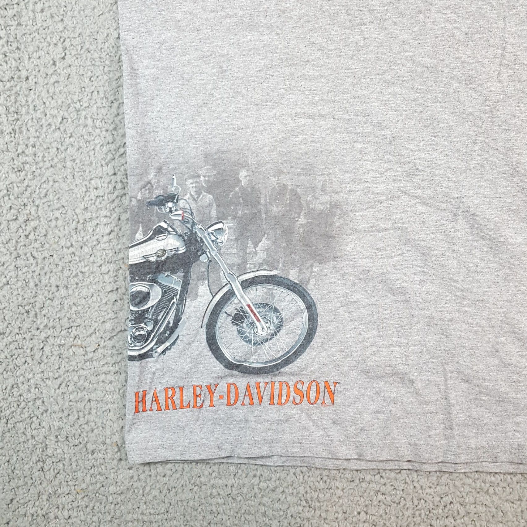 Harley Davidson VINTAGE Harley-Davidson Mens T-Shirt Motorcycle Wrap Around Pocket Biker 2000s Grunge 90s Gray Size M Size US M / EU 48-50 / 2 - 4 Thumbnail