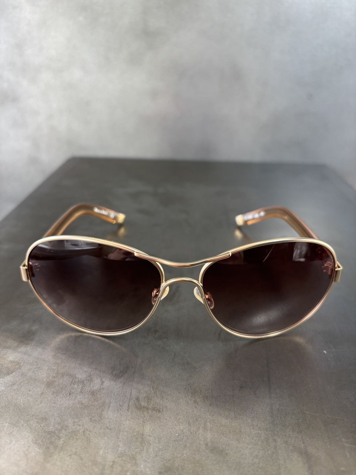 Chloe × Vintage 2000s Chloe Sunglasses Y2K Vintage Aviators LVMH Sparkle Size ONE SIZE - 8 Thumbnail