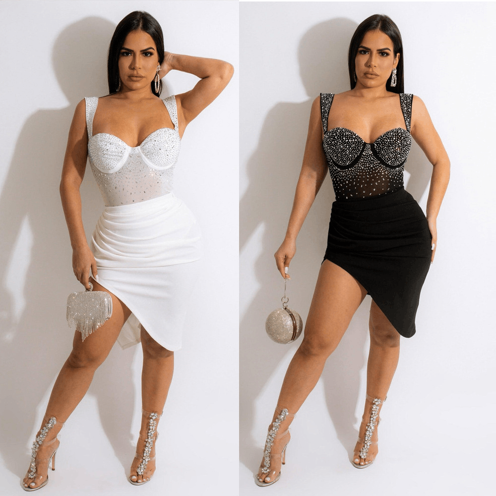 Other Rhinestone Sling Backless Two-piece Set Two Colors Size L / US 10 / IT 46 - 2 Thumbnail