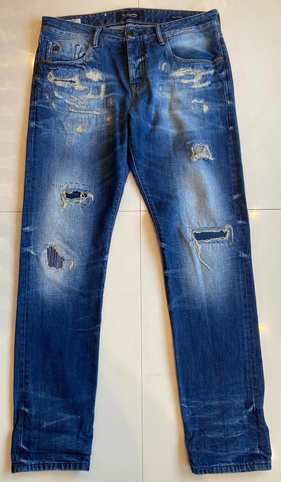 Scotch & Soda Scotch & Soda Mens Jeans Ralston Blue Distressed Size 33 Size US 33 - 1 Thumbnail