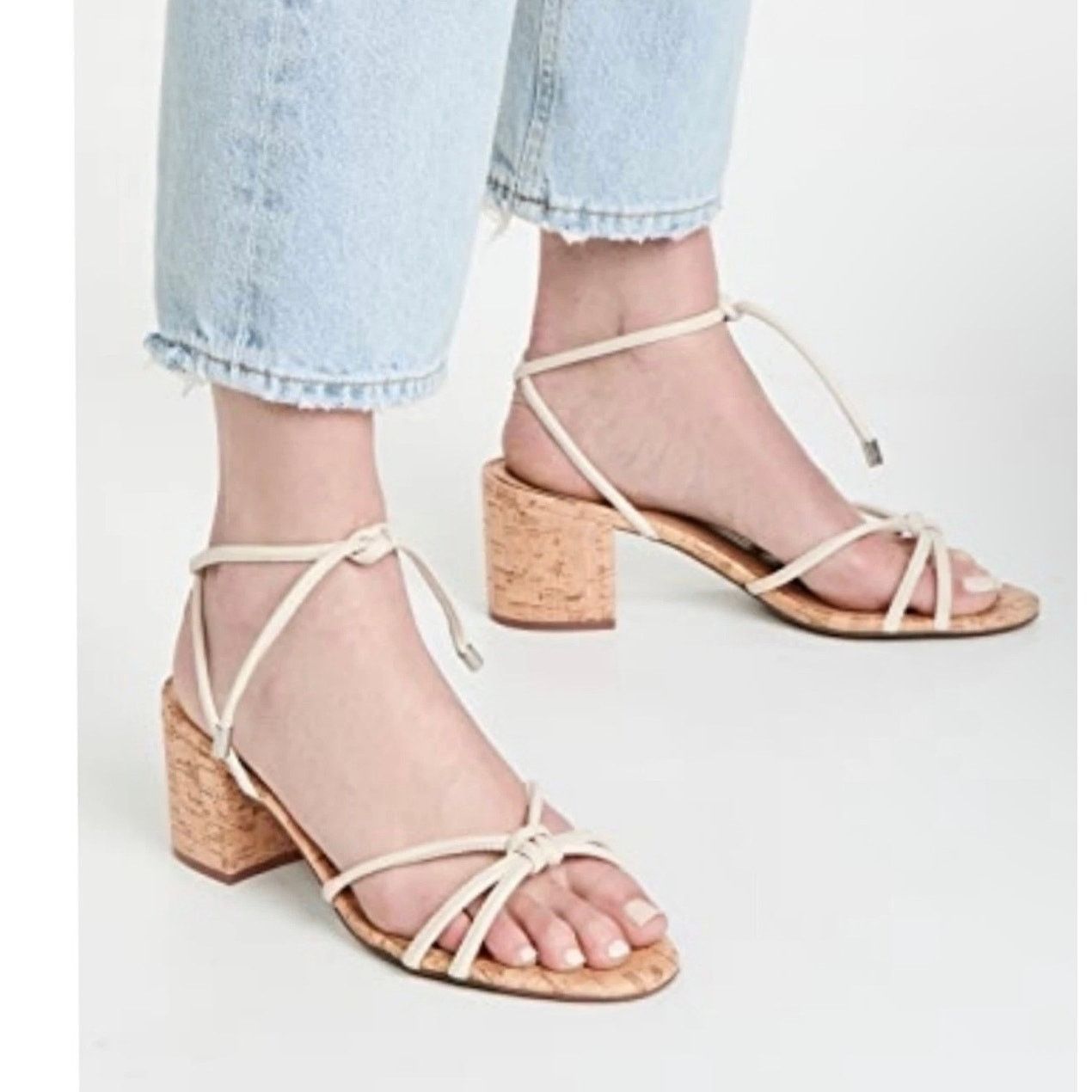 SCHUTZ Schutz Suzy leather & coral block heel sandals 8.5 beige Size US 8.5 / IT 38.5 - 1 Thumbnail