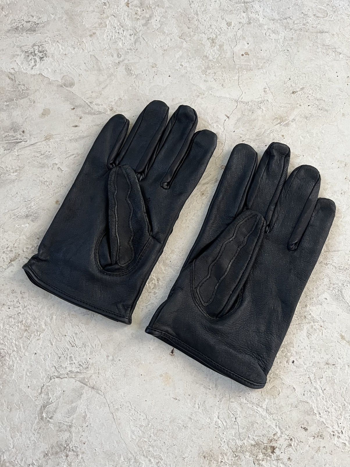 KMRii Black Skeleton Leather Gloves Size ONE SIZE - 4 Thumbnail