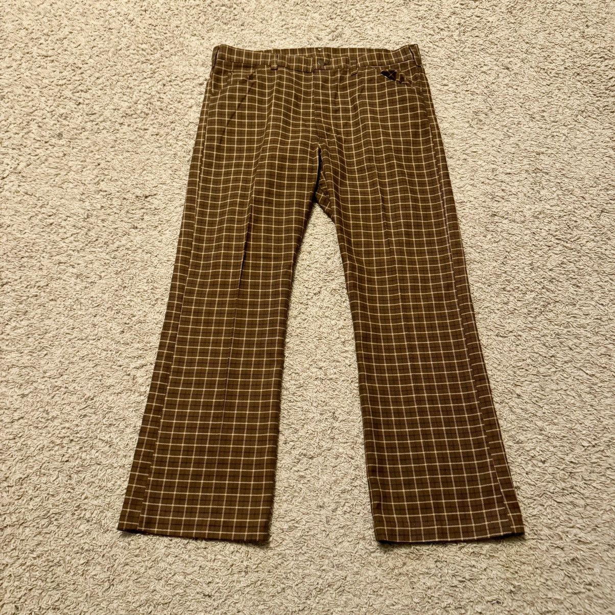 Lee × Vintage VINTAGE 70s BROWN PATTERNED LEE PANTS! Size US 36 / EU 52 - 1 Thumbnail