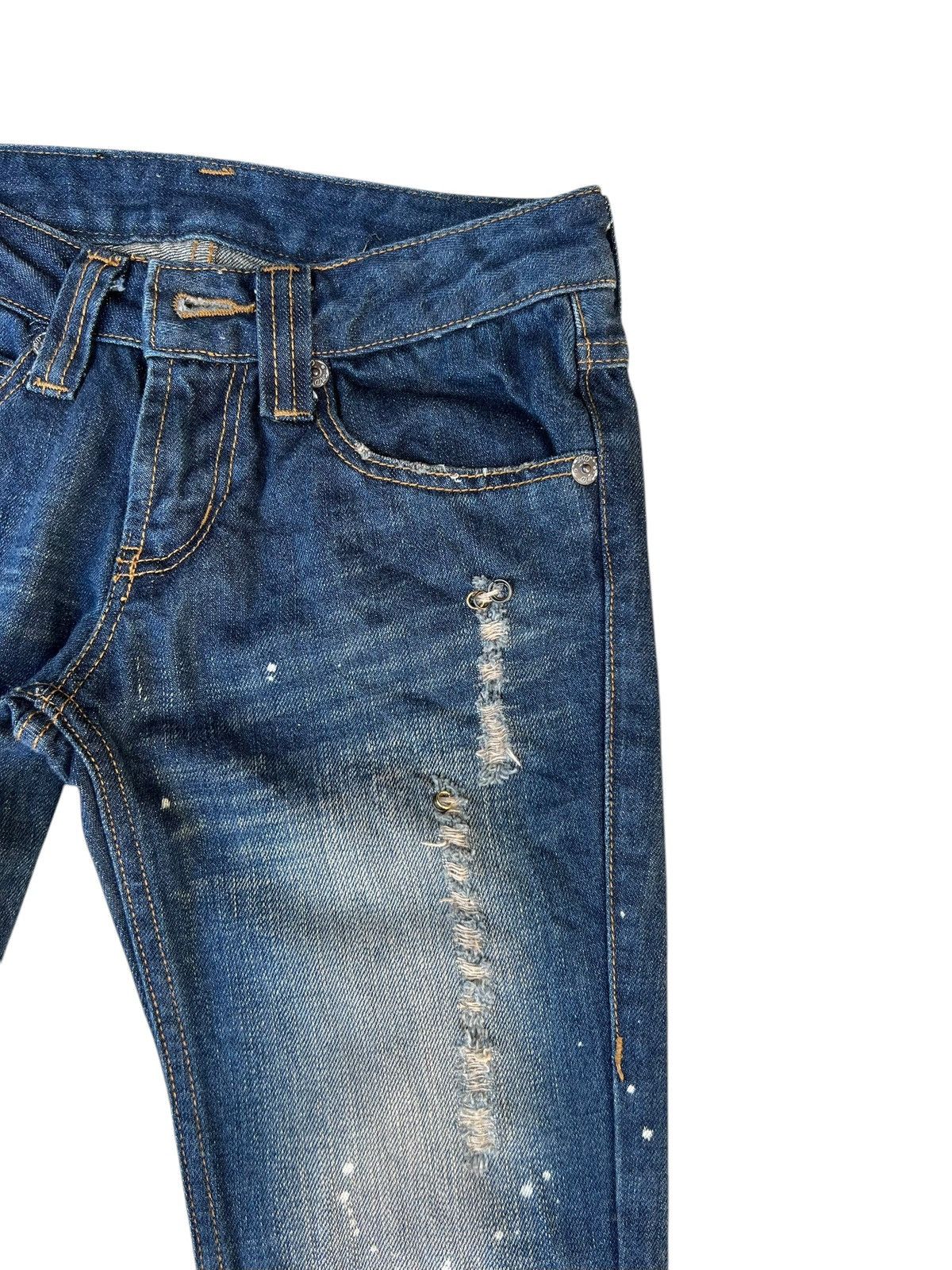 If Six Was Nine × Japanese Brand × Le Grande Bleu (L.G.B.) Material Girl Japan Distressed Denim Super Flare Jeans Size 26" / US 2 / IT 38 - 11 Thumbnail