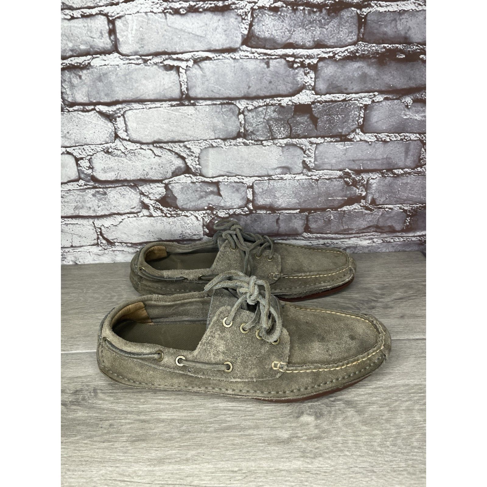 Frye FRYE Mason Tie Moc Camp Taupe Suede Leather Boat Shoes Men S Size US 12 / EU 45 - 15 Thumbnail