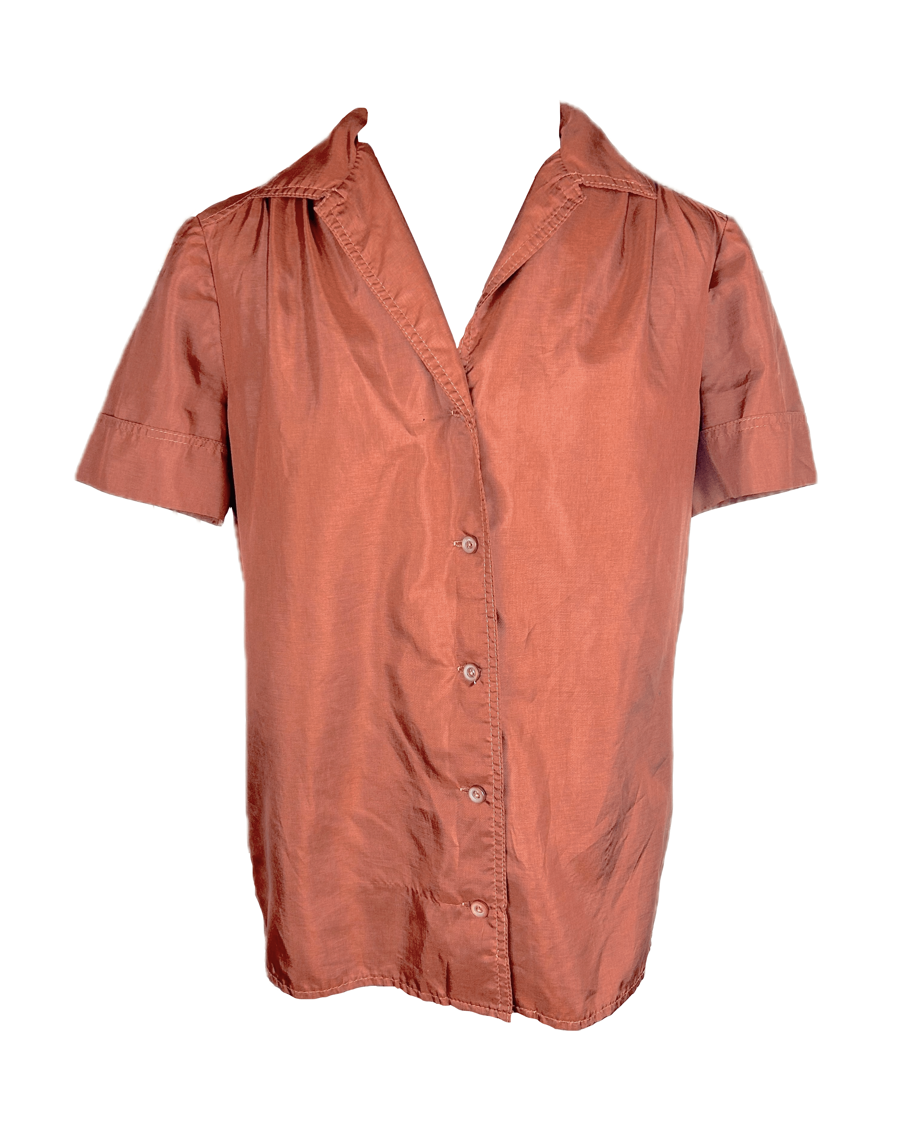 Vintage 1970's Burnt Orange Blouse Size L / US 10 / IT 46 - 1 Thumbnail