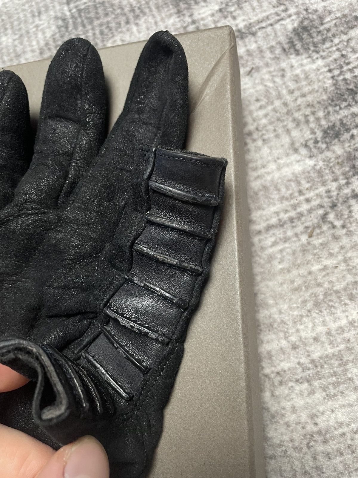 Rick Owens Rick owens Blistered Leather Gloves Size ONE SIZE - 3 Thumbnail