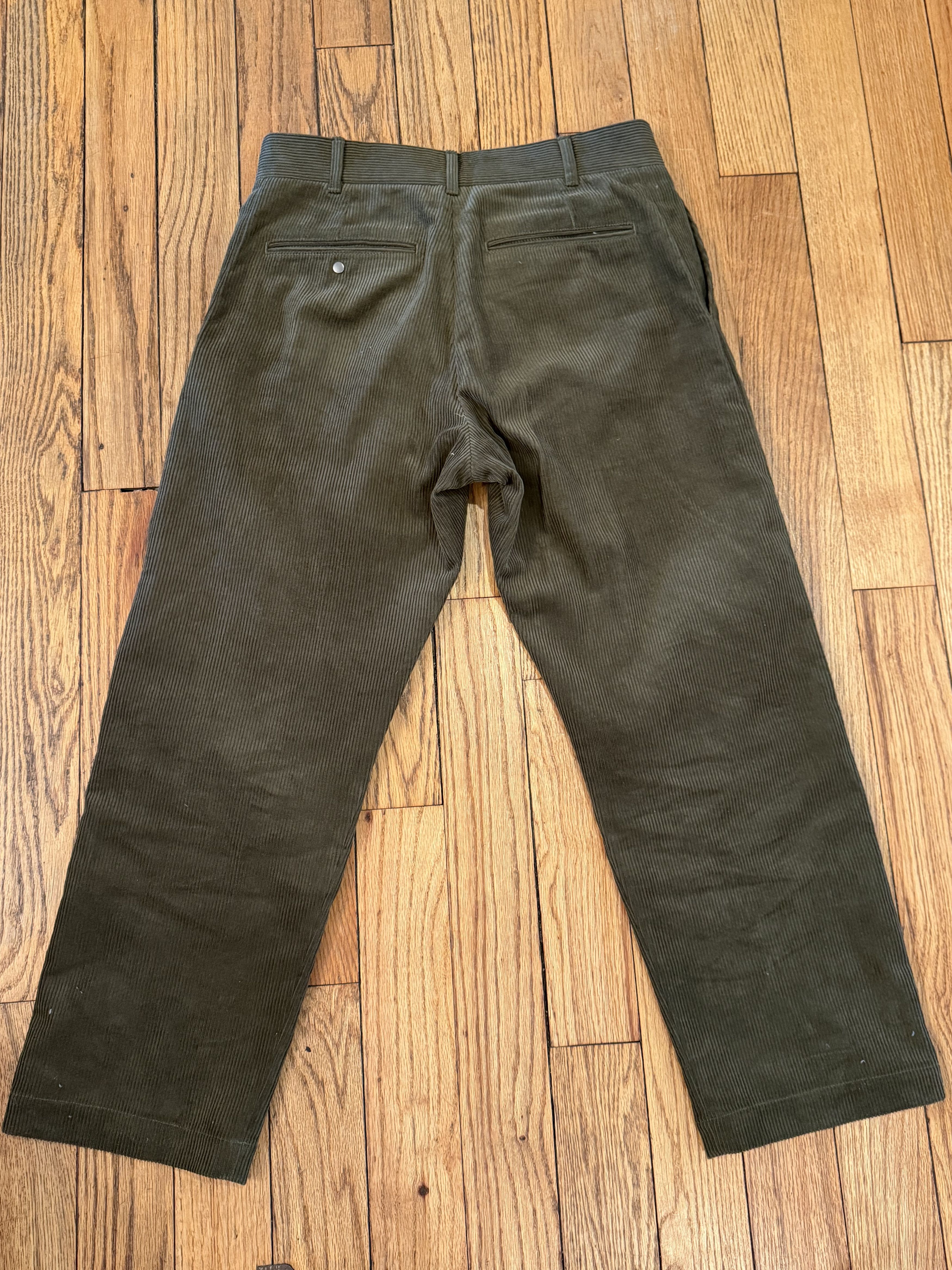 Fujito Wide Slacks Olive Green Corduroy Size US 32 / EU 48 - 5 Thumbnail