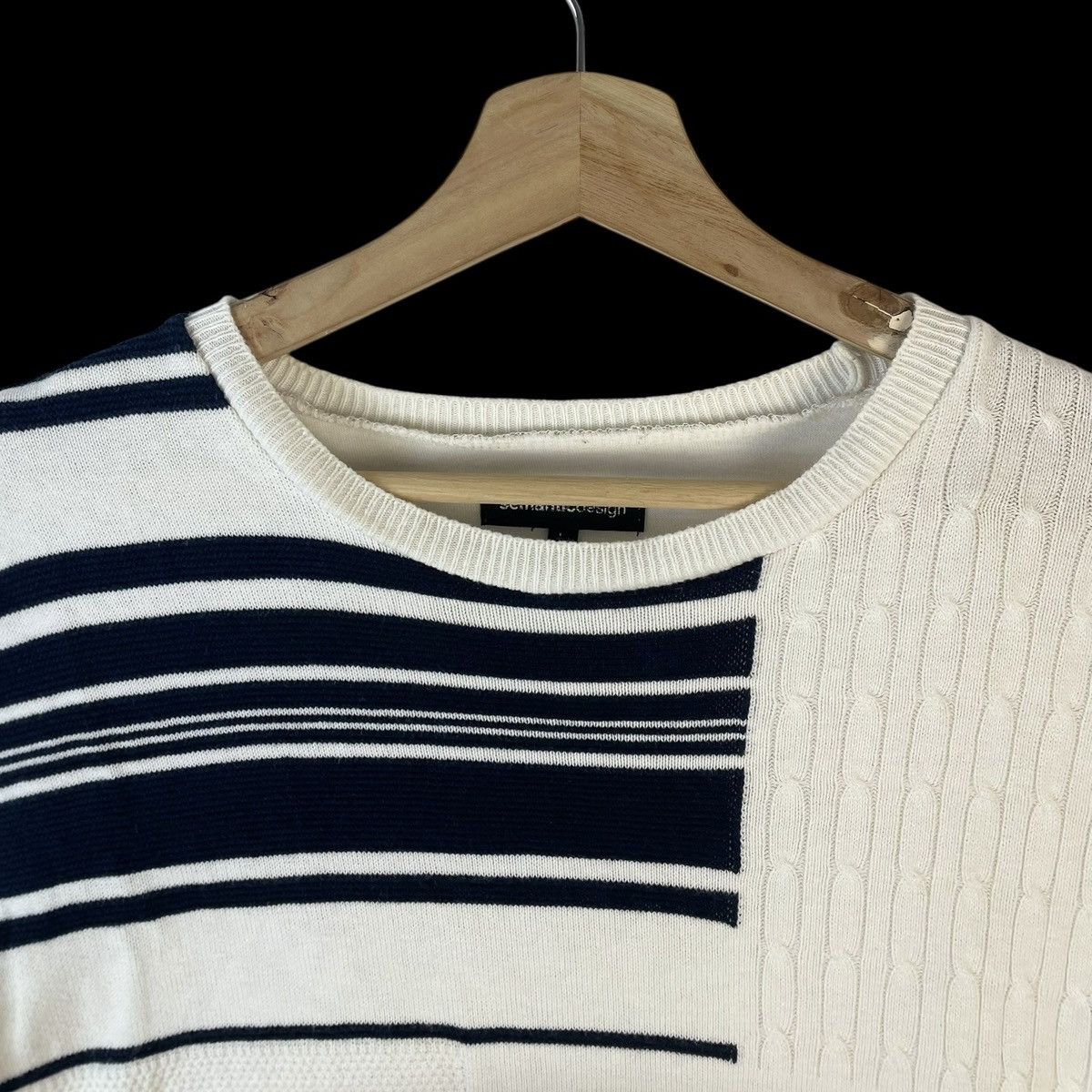 20471120 🇯🇵 SEMANTIC DESIGN KNITTED SHORT SLEEVE TSHIRT Size US L / EU 52-54 / 3 - 5 Thumbnail