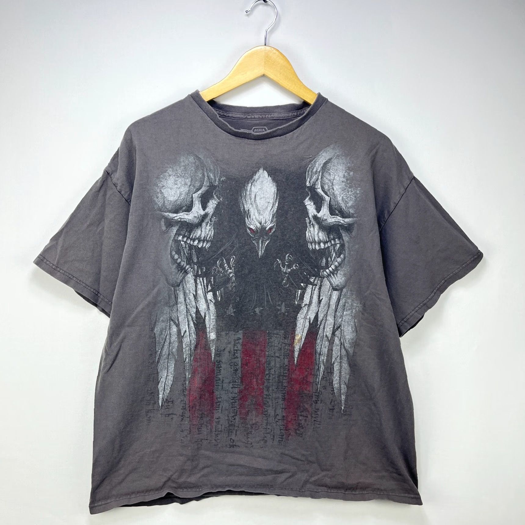 Vintage VINTAGE MMA Elite Shirt Mens XL Gray 90s Skull Alien Faded T Shirt Size US XL / EU 56 / 4 - 2 Thumbnail