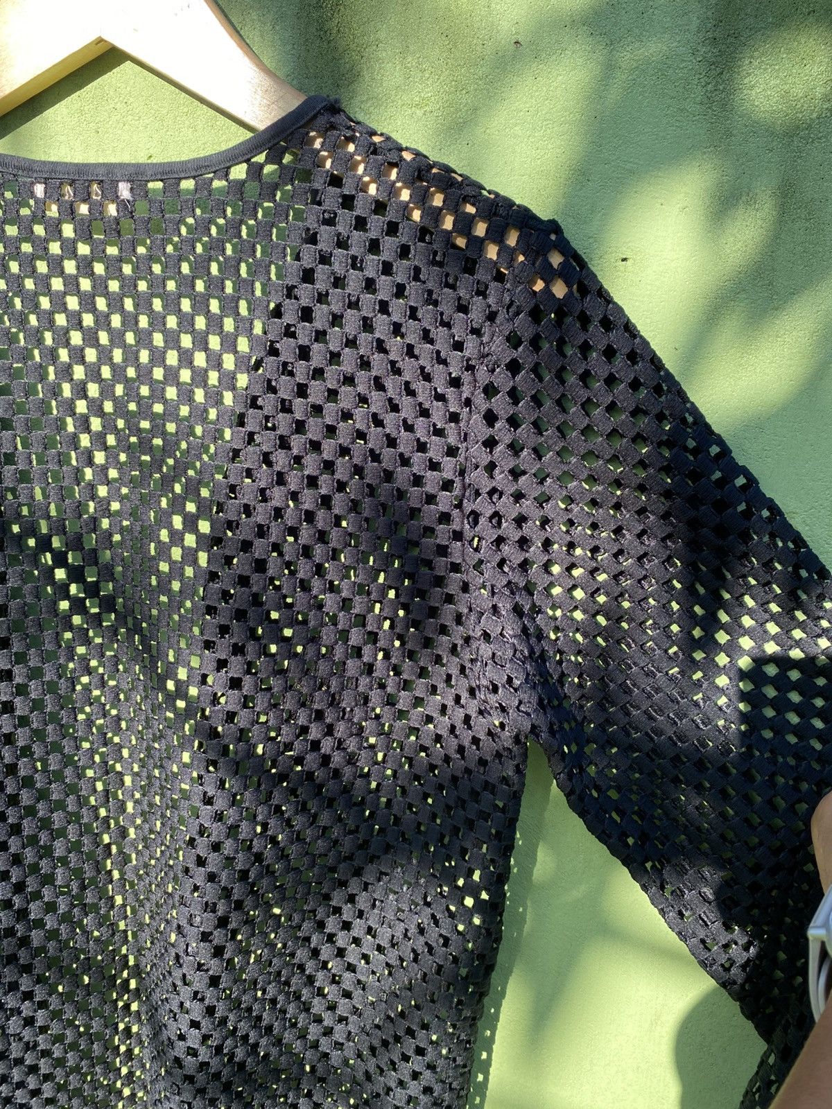 Japanese Brand Pour Quoi Sheer Black Mesh Cardigan Open Weave Layering Top Size US L / EU 52-54 / 3 - 11 Thumbnail