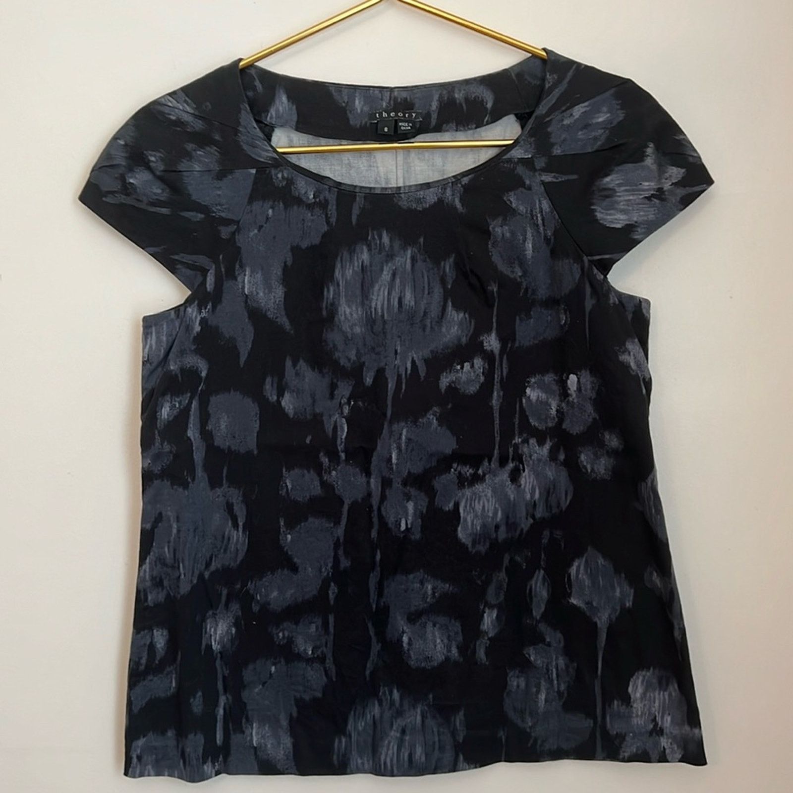 Theory Theory Lowther Blouse in Dark Charcoal Size S / US 4 / IT 40 - 1 Thumbnail
