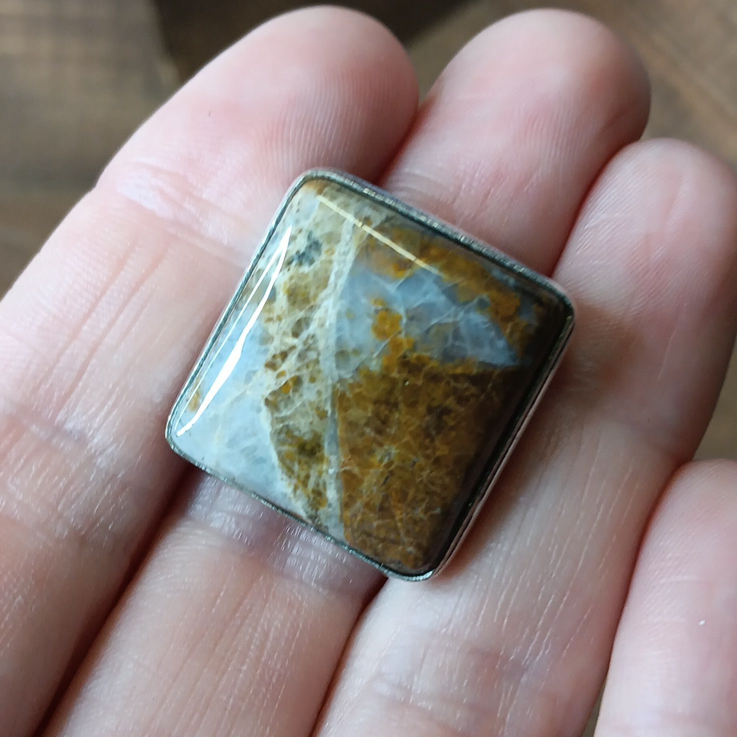 Other African Moss Agate gemstone ring, sz 6 Size ONE SIZE - 5 Thumbnail
