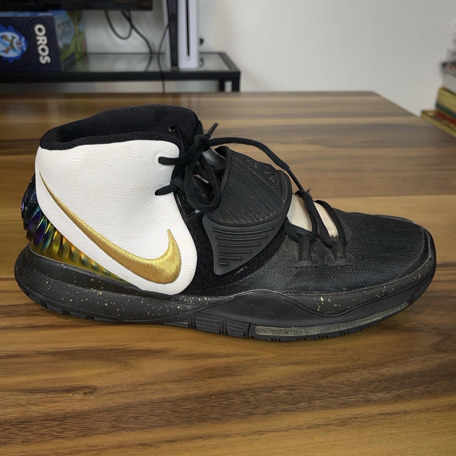 Nike Nike Kyrie 6 Black White Gold Iridescent Eye Sneakers Rare Size US 11 / EU 44 - 2 Thumbnail