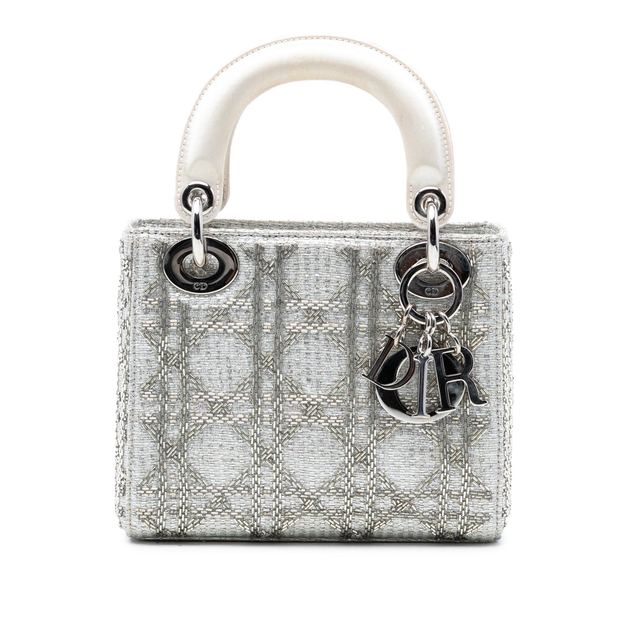Dior Mini Tweed Cannage Beaded Lady Dior Size ONE SIZE - 1 Thumbnail