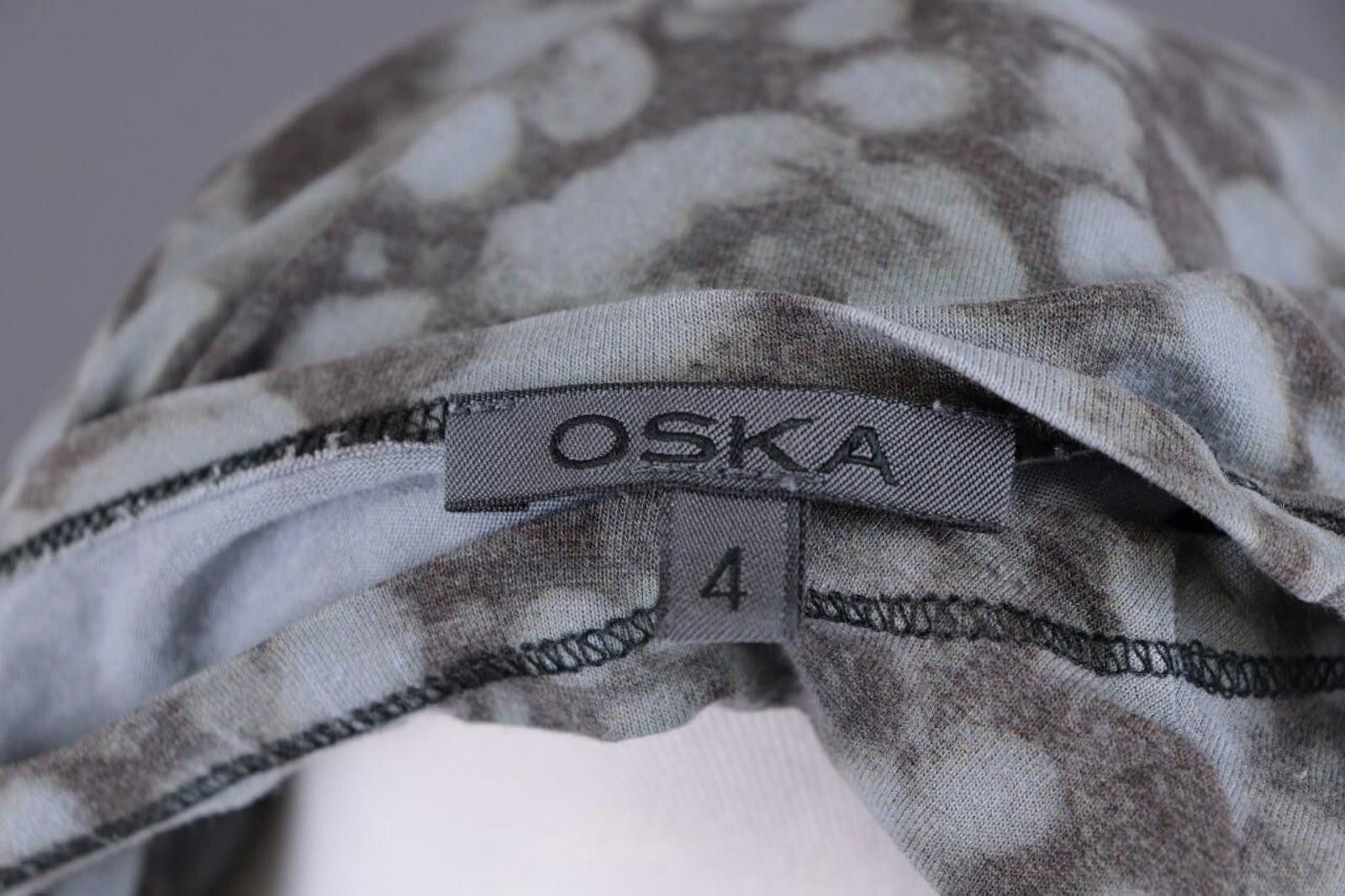 Oscar De La Renta Oska Gray Printed Relaxed Lagenlook Tunic Dress Size 4 Size S / US 4 / IT 40 - 12 Thumbnail