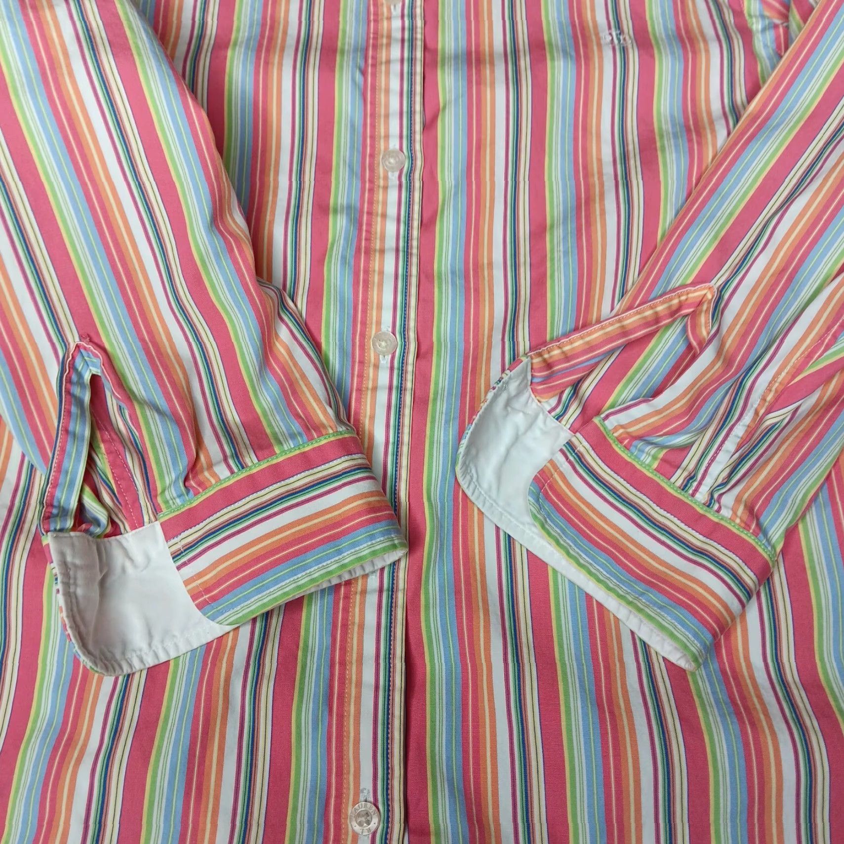 Ralph Lauren Lauren Ralph Lauren Blouse Women S Shirt Pink Striped Long Sleeve Button Up Top Size S / US 4 / IT 40 - 6 Thumbnail