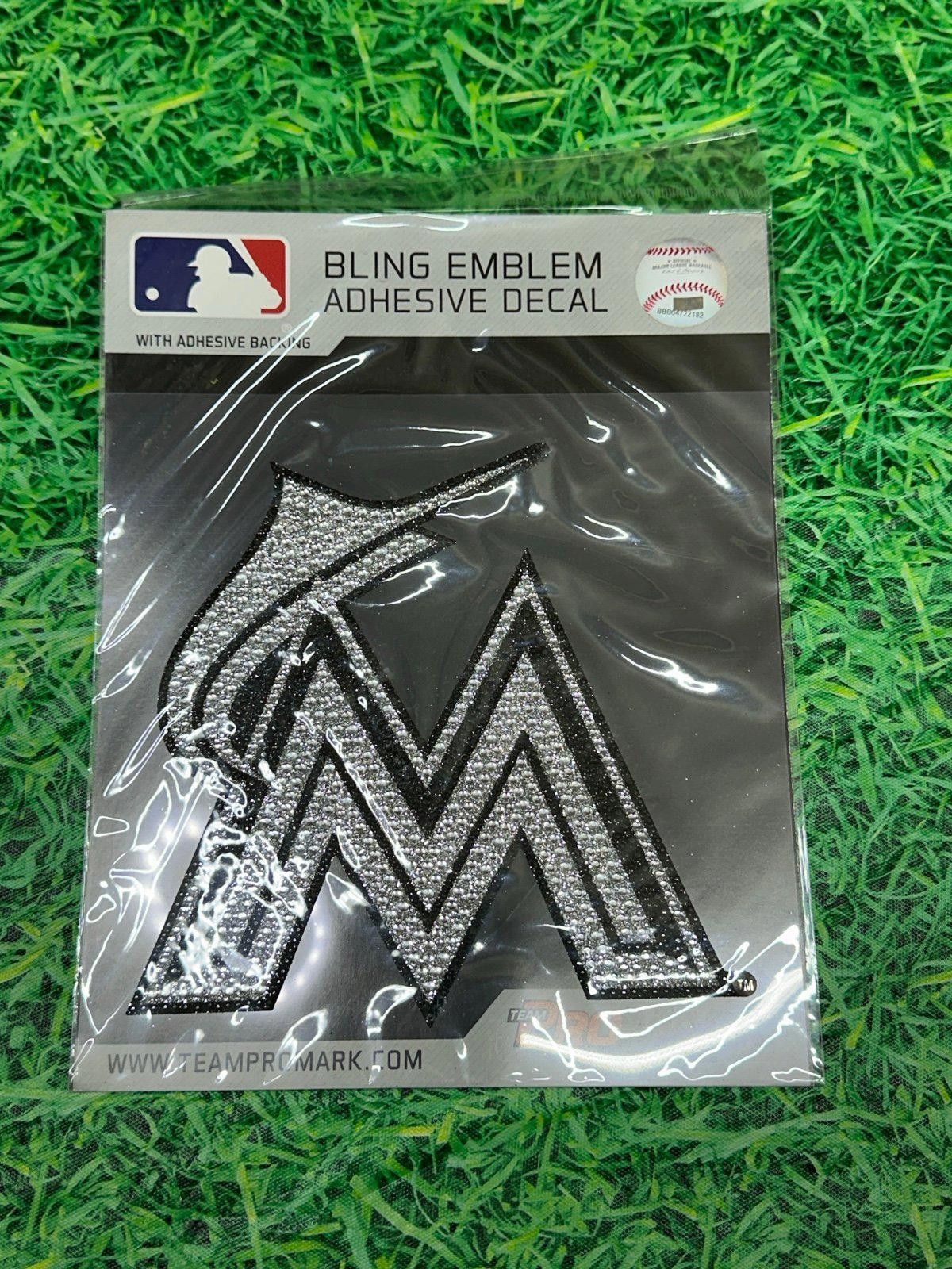 MLB Miami Marlins Auto Emblem [NEW] MLB Glitter Sticker Size ONE SIZE - 1 Thumbnail