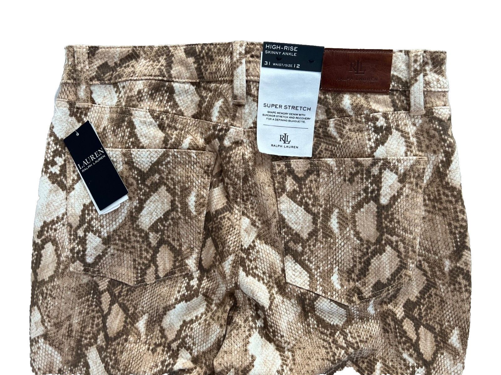 Polo Ralph Lauren LAUREN Ralph Lauren Skinny Ankle Snake Print Jeans ( 12 ) Size 34" / US 12 / IT 48 - 6 Thumbnail