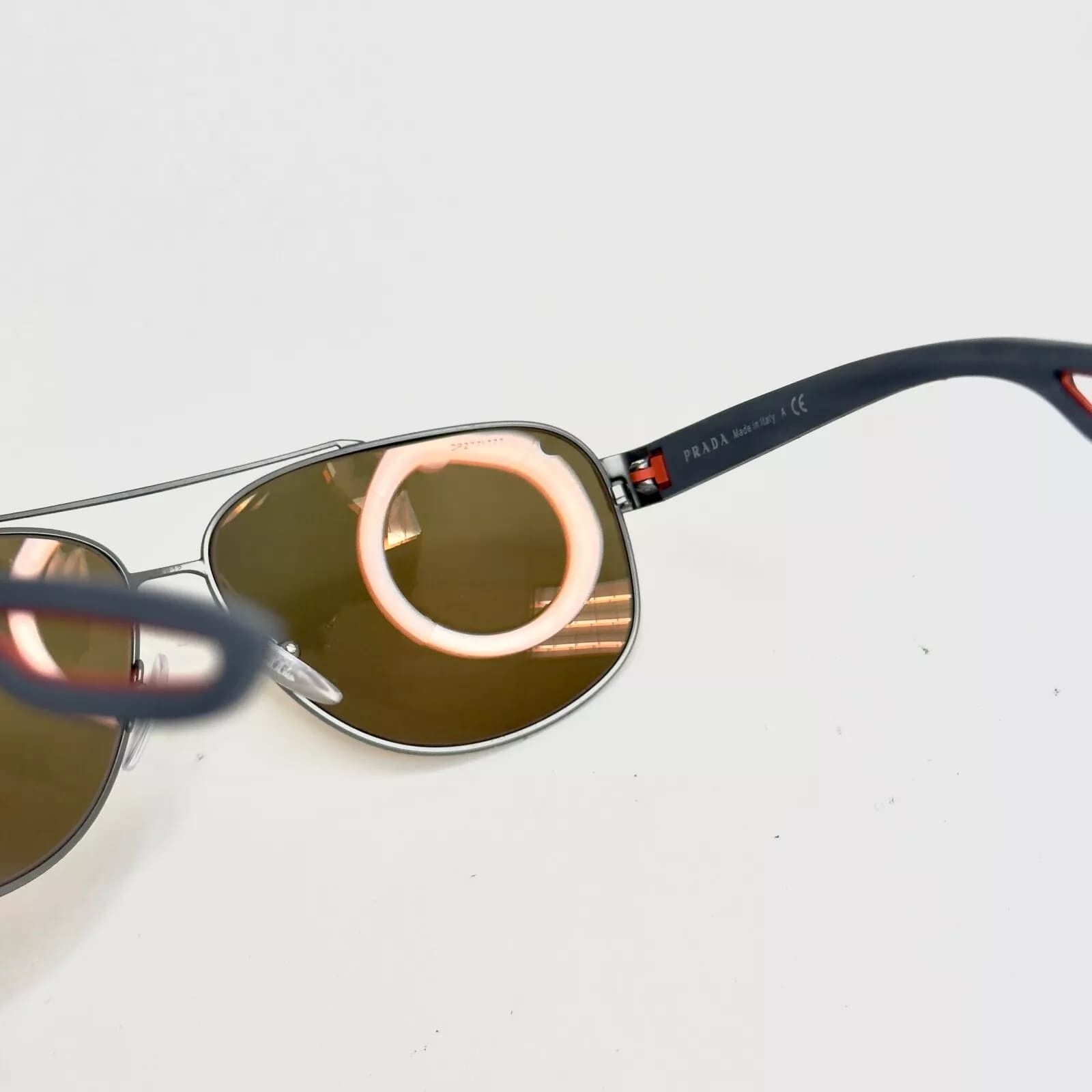 PRADA LINEA ROSSA LJ SILVER 58Q Gray Sunglasses PS58QS