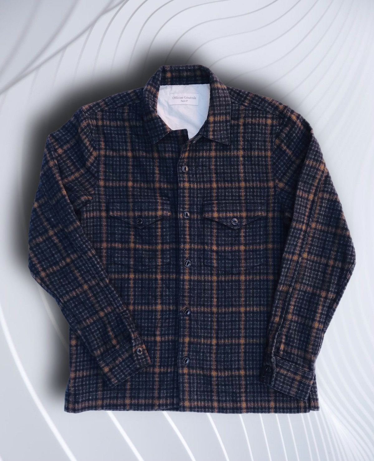 Japanese Brand Officine Générale Paris 6e Jonas Wool Overshirt check jacket Size US M / EU 48-50 / 2 - 2 Thumbnail