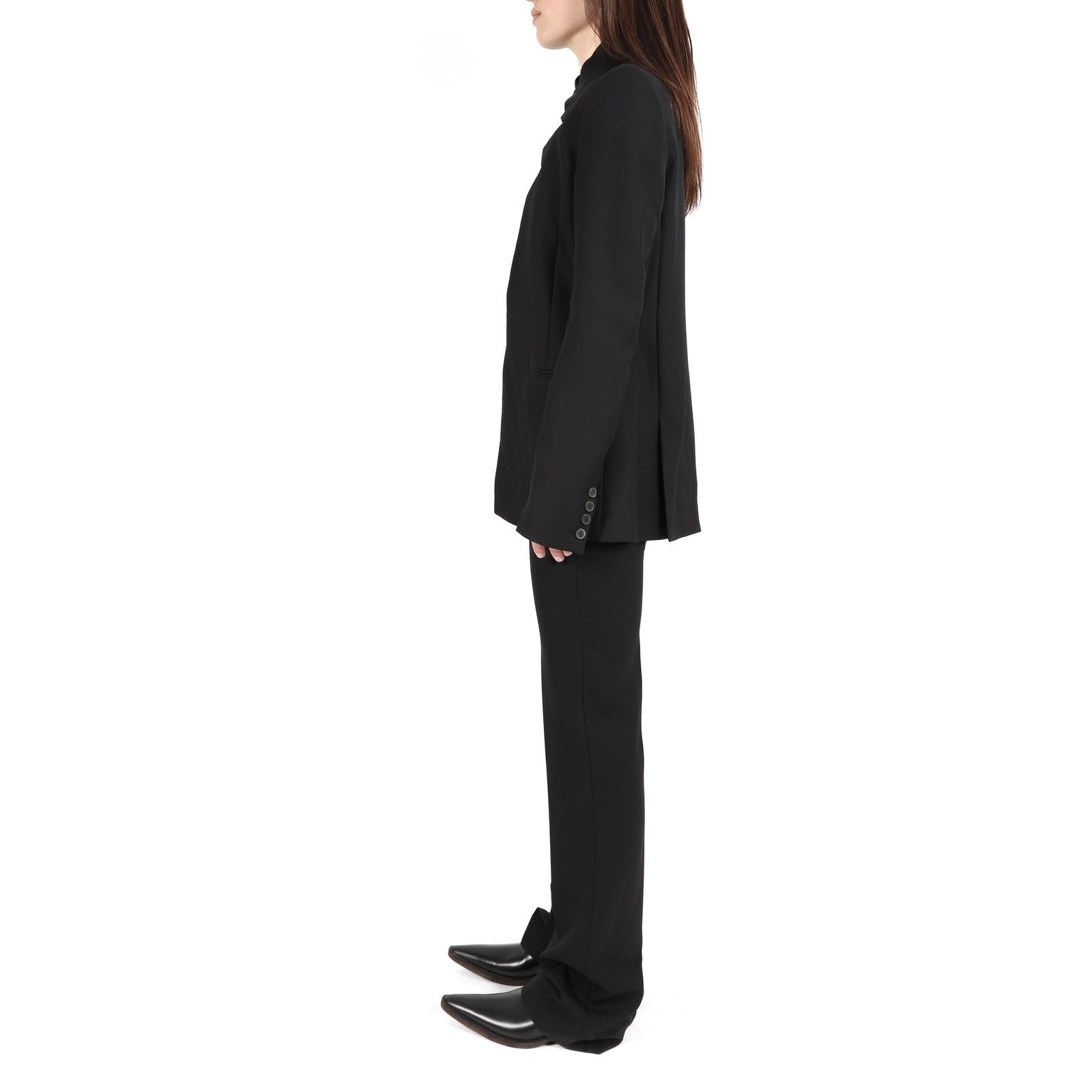 Haider Ackermann FW20 Silk Insert Blazer in Black Wool Size XS / US 0-2 / IT 36-38 - 5 Thumbnail