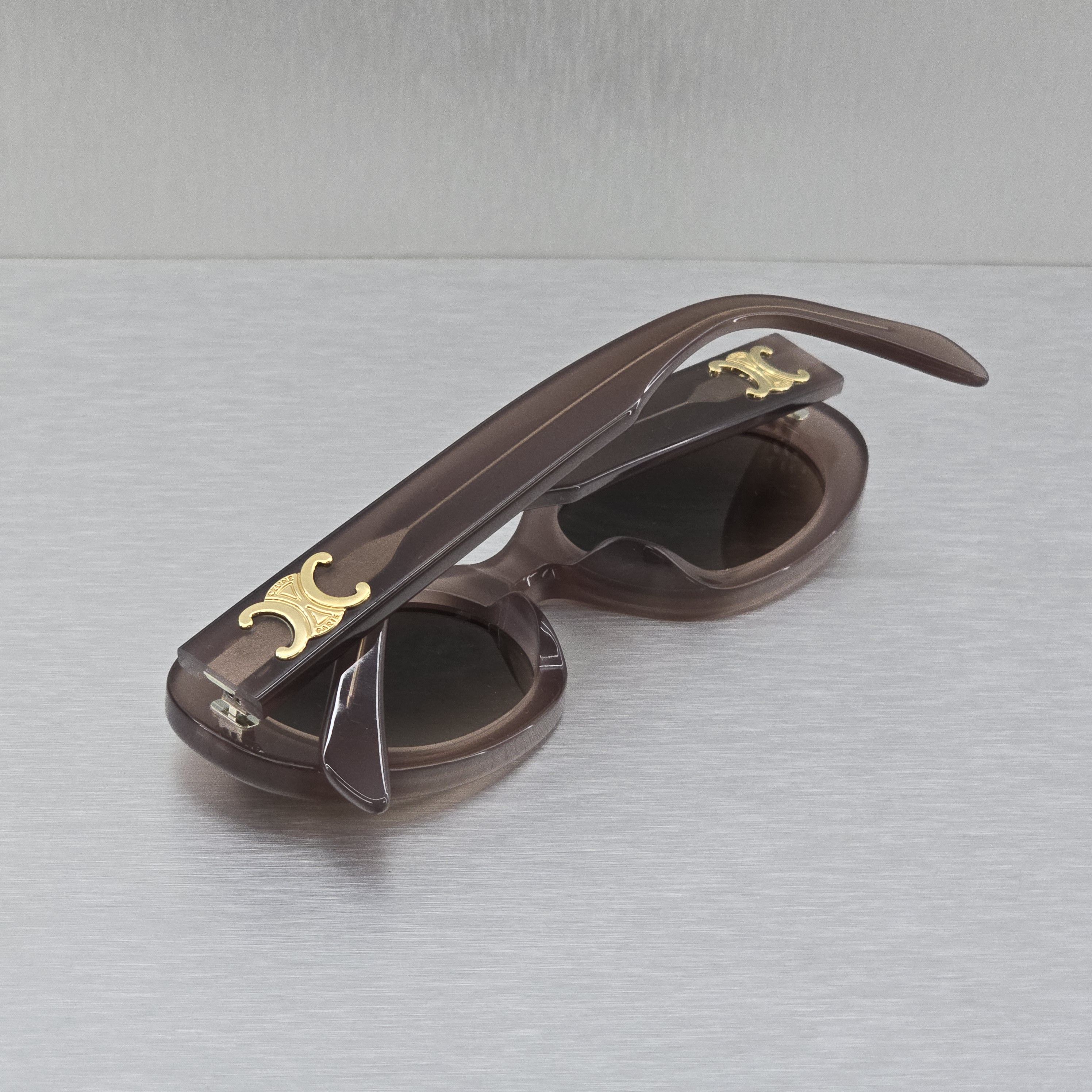 Celine CELINE Triomphe 01 Sunglasses In Acetate BROWN CRYSTAL Size ONE SIZE - 1 Thumbnail