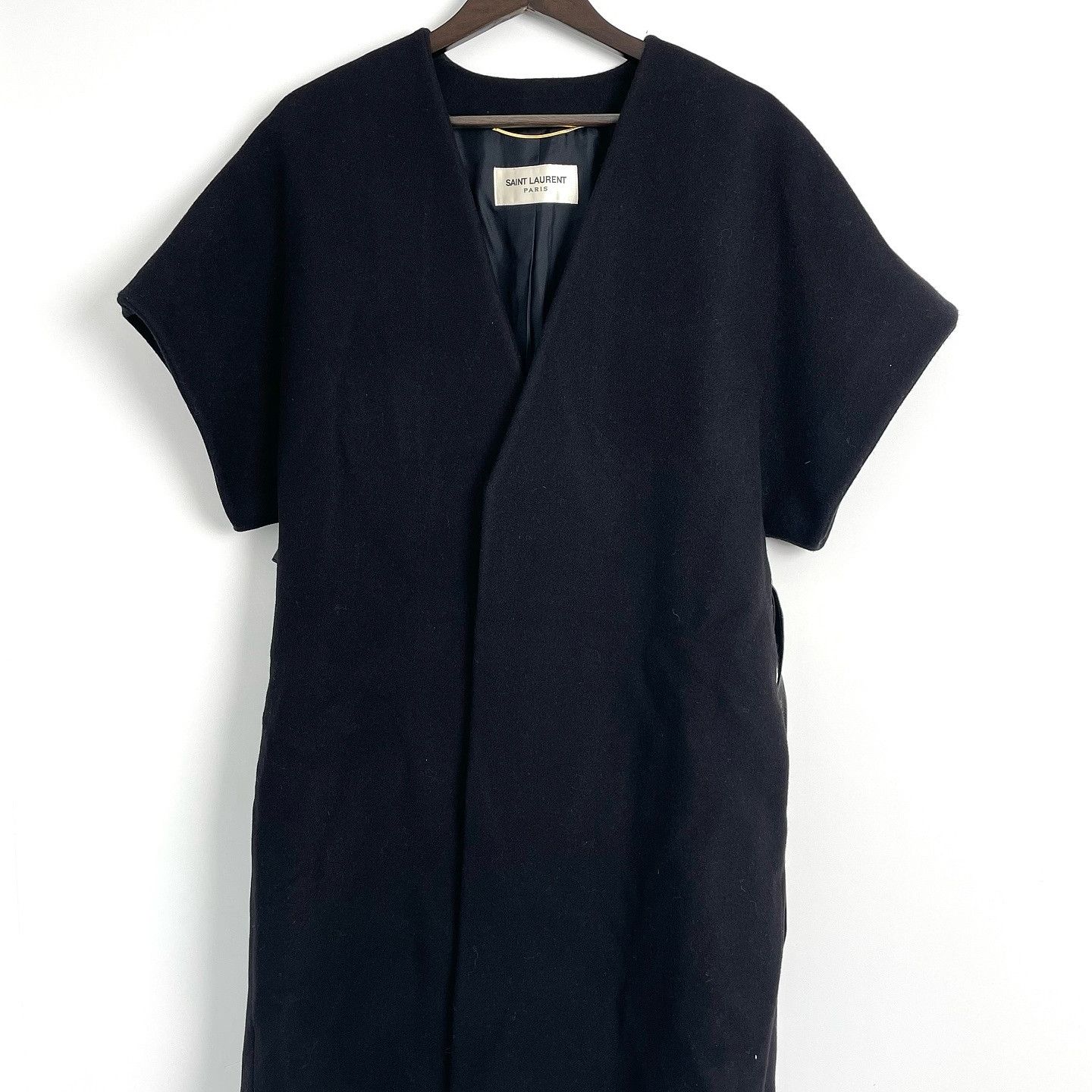 Saint Laurent Paris Saint Laurent Black Short Sleeve Coat F38 Size S / US 4 / IT 40 - 1 Thumbnail