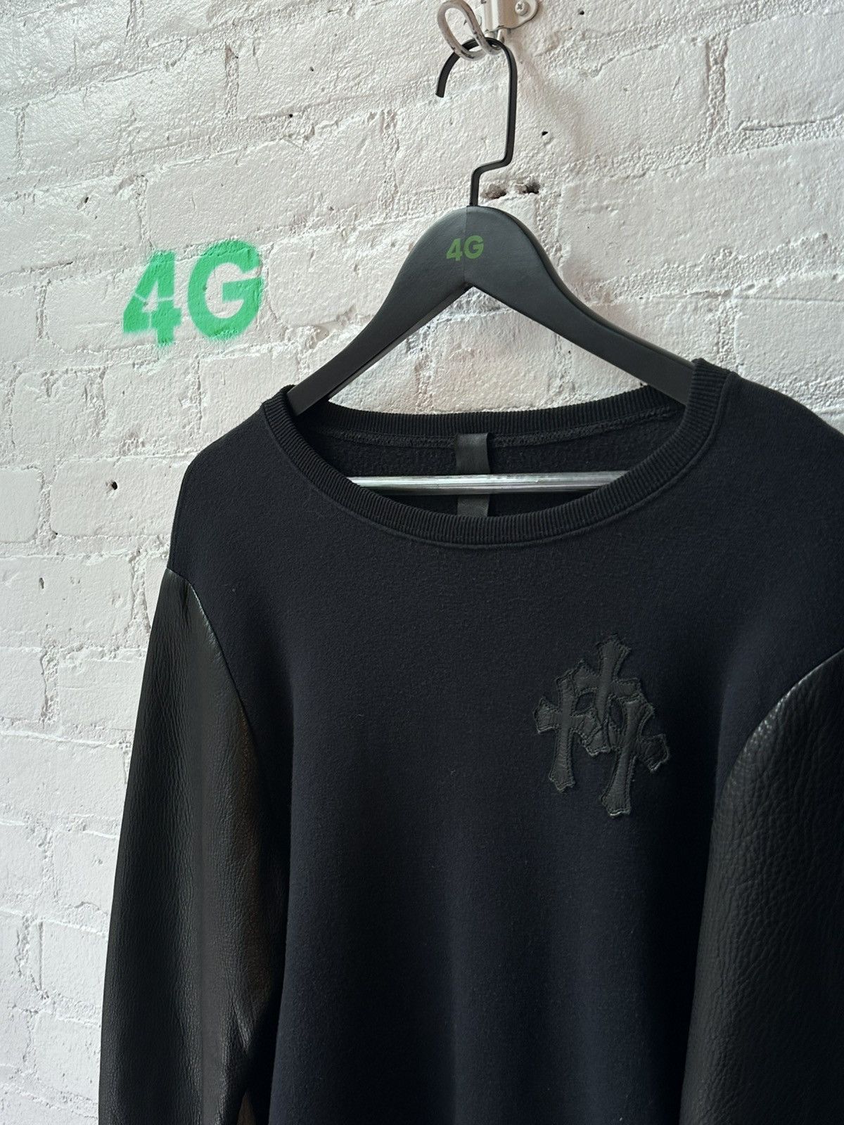 Chrome Hearts CHROME HEARTS LEATHER SLEEVE CREWNECK Size US L / EU 52-54 / 3 - 2 Thumbnail