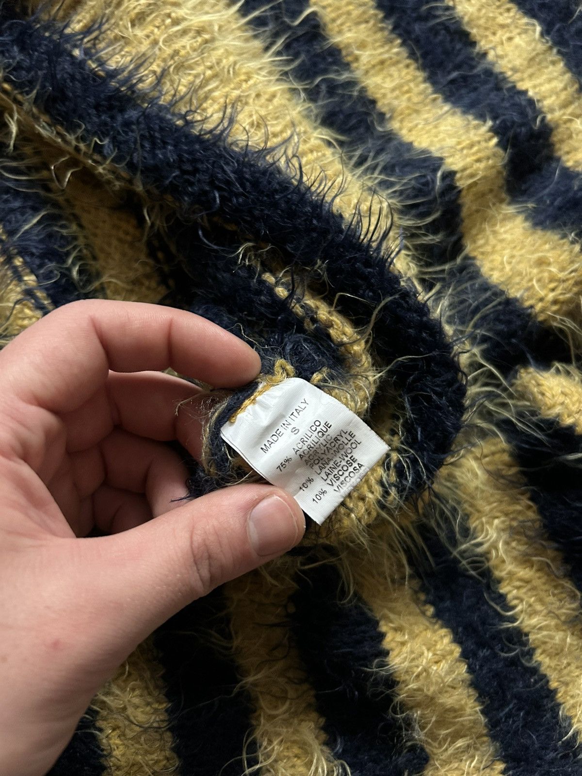 Vintage Vintage Mohair Style striped sweatshirt mens y2k Size US S / EU 44-46 / 1 - 4 Thumbnail