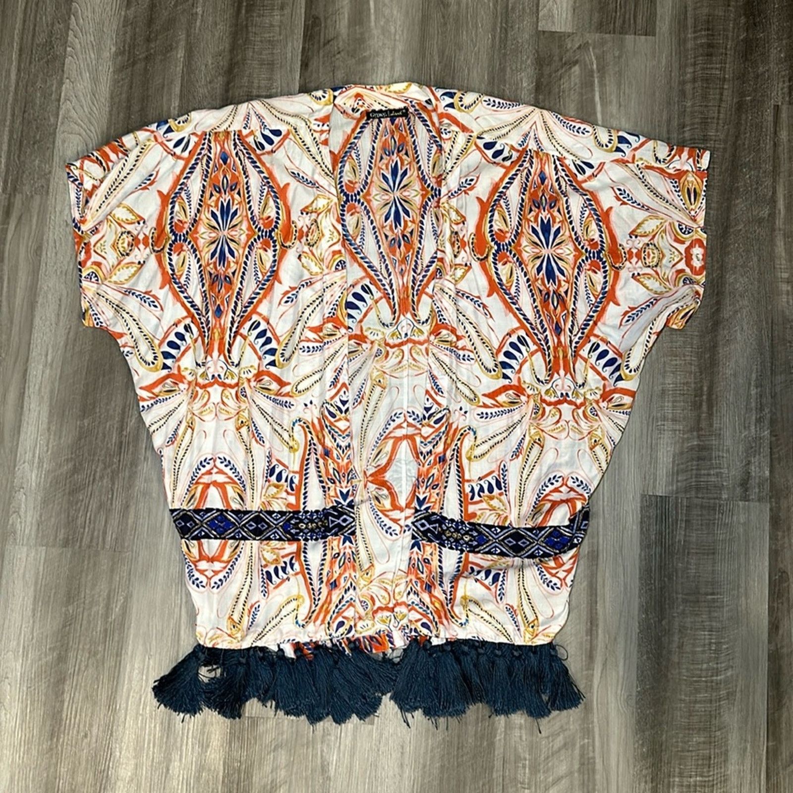 Other Gypsy Sand Boho Tasseled Abstract Cover Up - XS Size XS / US 0-2 / IT 36-38 - 1 Thumbnail