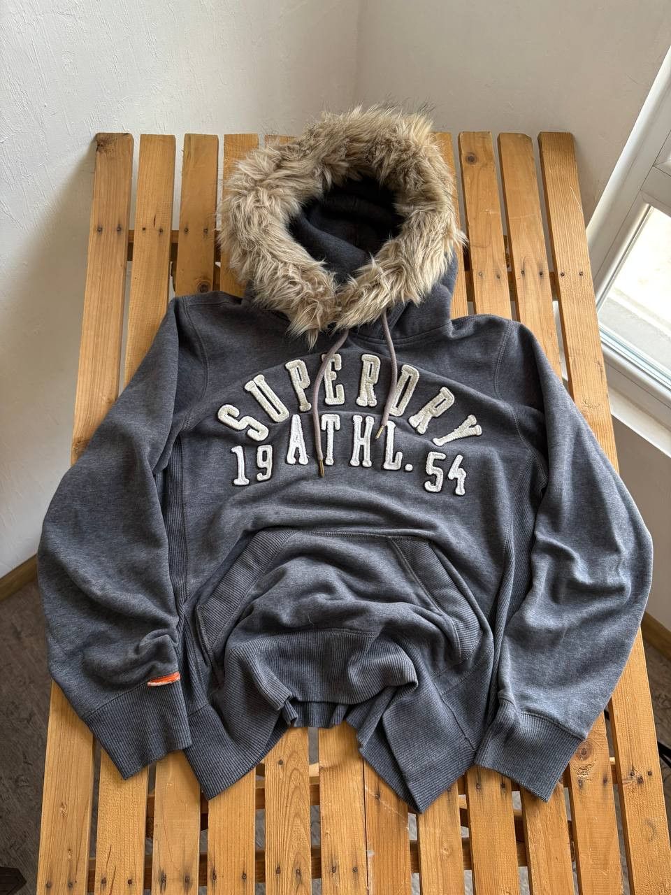 Abercrombie & Fitch 00s Superdry Y2K Fur Fuzzy Vintage Distressed Hoodie Bomber Size US M / EU 48-50 / 2 - 2 Thumbnail