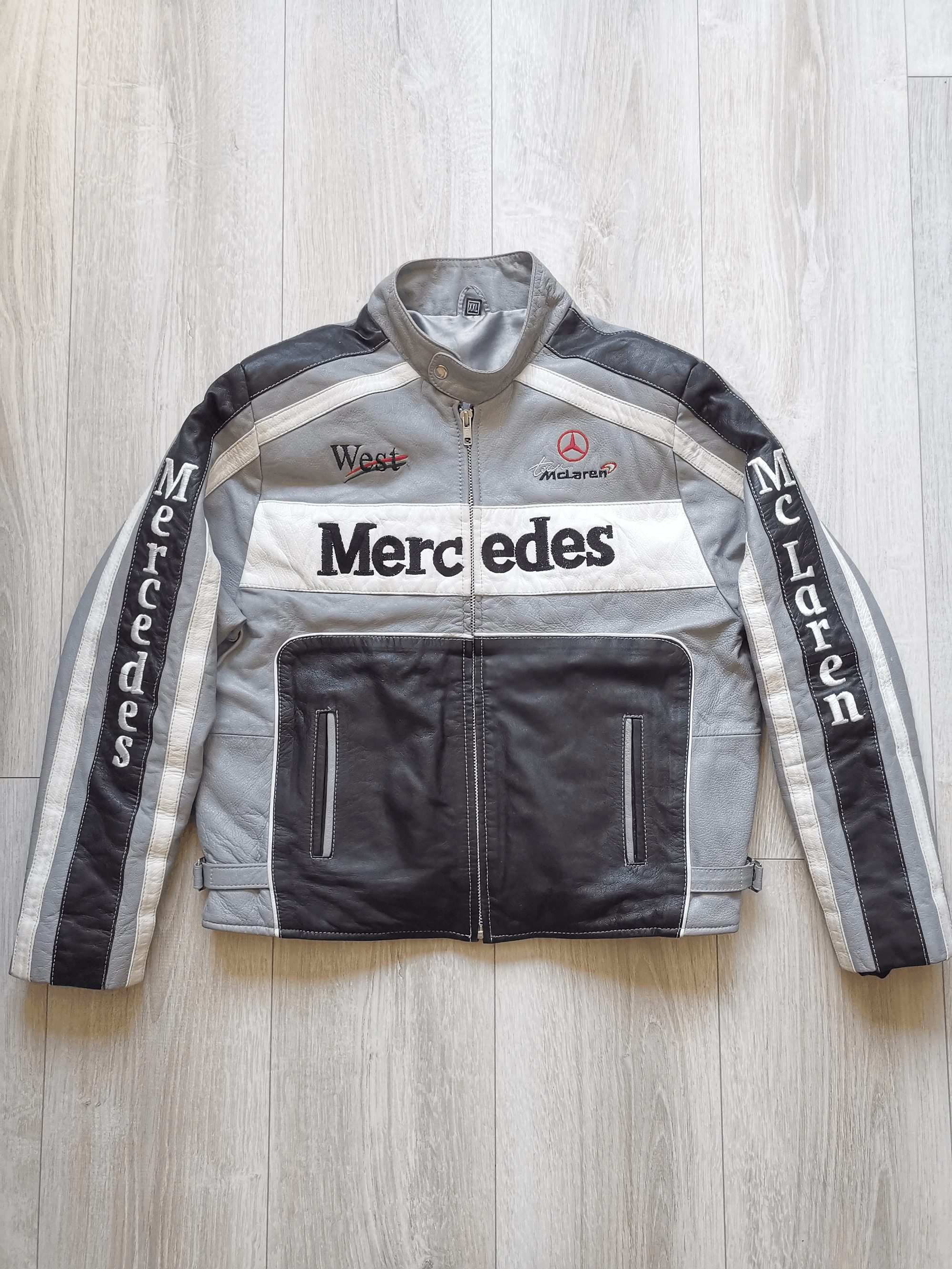Vintage Mercedes X Mclaren Racing Leather Jacket Streetwear Size US XL / EU 56 / 4 - 1 Thumbnail