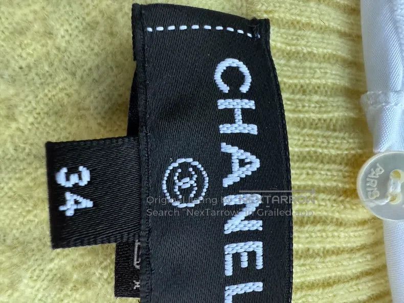 Chanel Chanel 24a detachable sleeve collar yellow cashmere cardig Size XXS / US 00 / IT 34 - 4 Thumbnail
