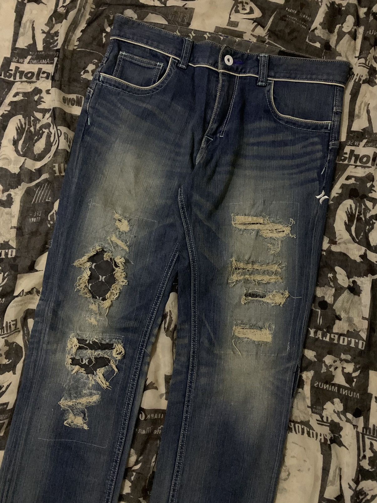 Hurley 💥Hurley Skateboard Distressed Denim Size US 31 - 2 Thumbnail