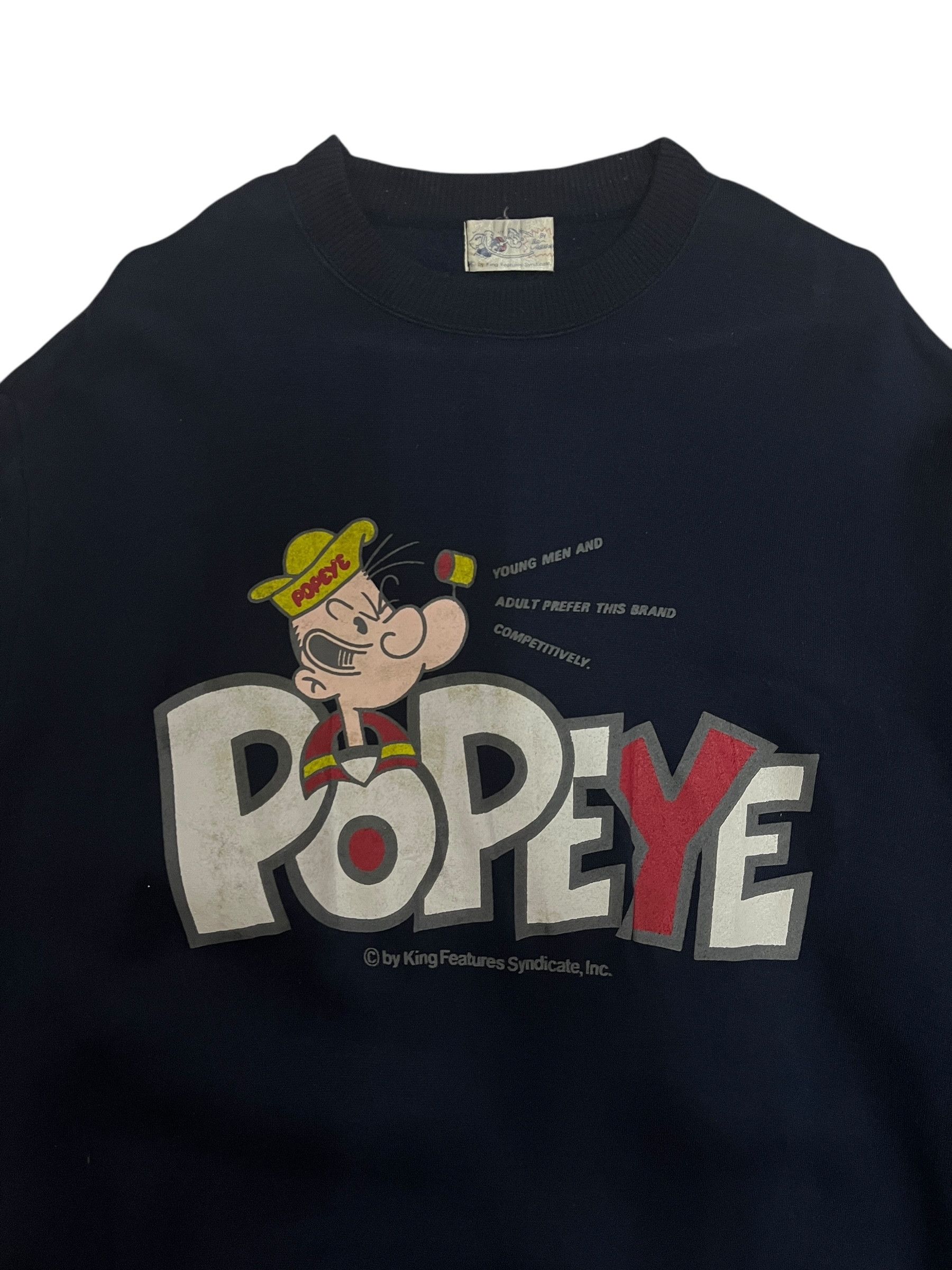 Vintage Popeye Cartoon Navy Blue Sweatshir Made in Japan Size US M / EU 48-50 / 2 - 3 Thumbnail