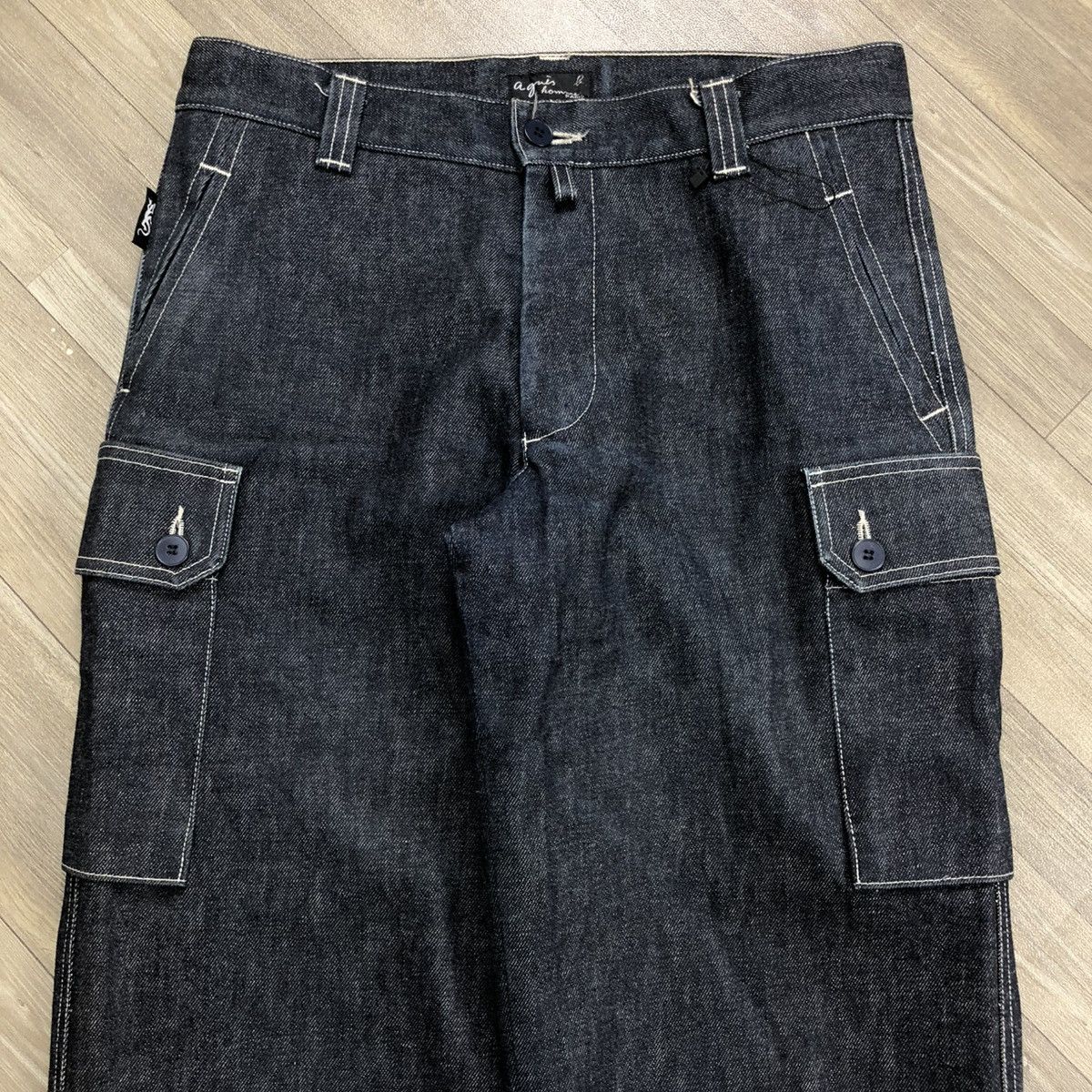 Designer × Vintage × agnes b. 🇫🇷 Vintage Agnes B. Homme Paris Military Cargo Denim Pants Size US 31 - 3 Thumbnail