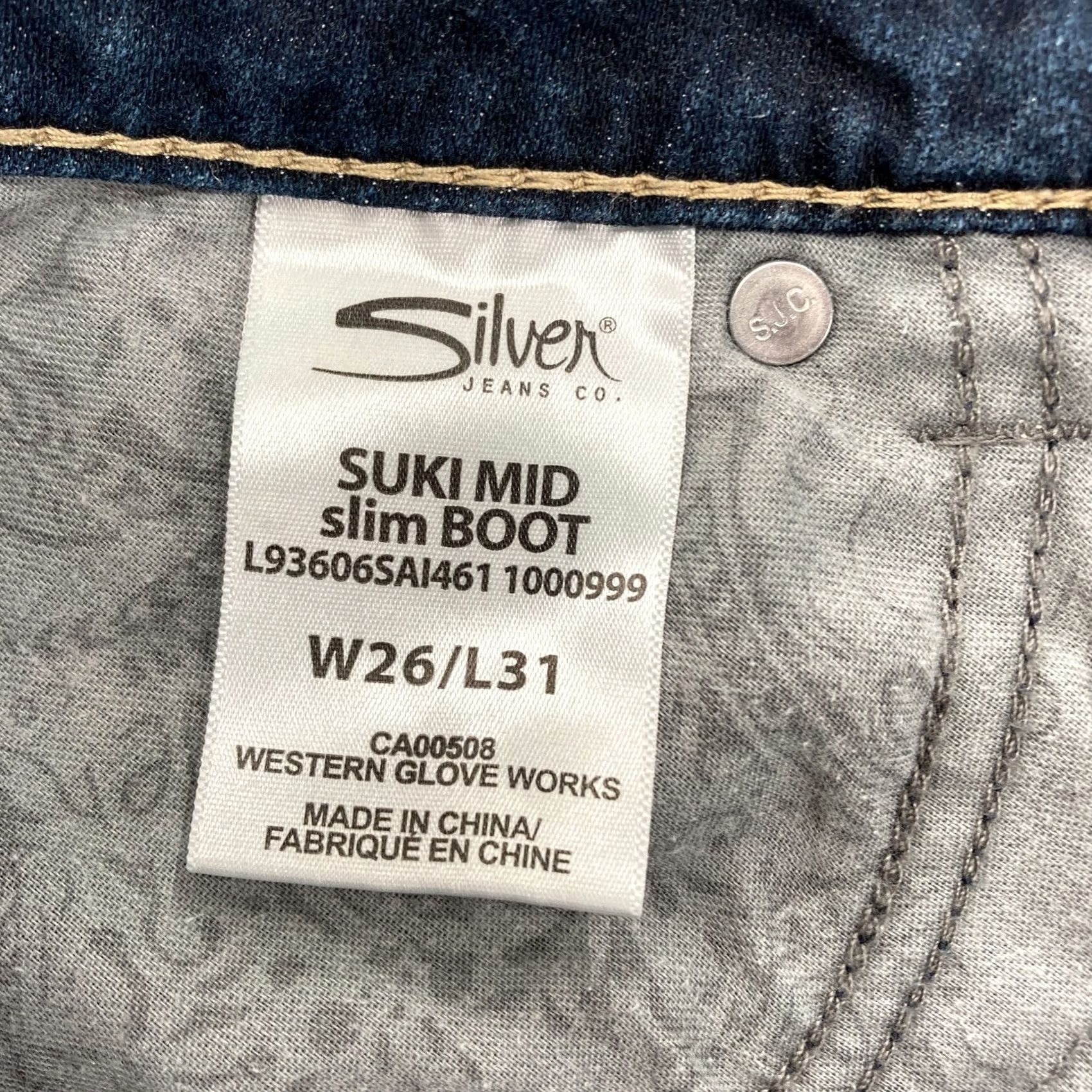 Silver Jeans Co. Silver Jeans Suki Slim Boot Women's 26x28 Dark Wash Blue Stretch Denim Bootcut Jeans Size 26" / US 2 / IT 38 - 5 Thumbnail