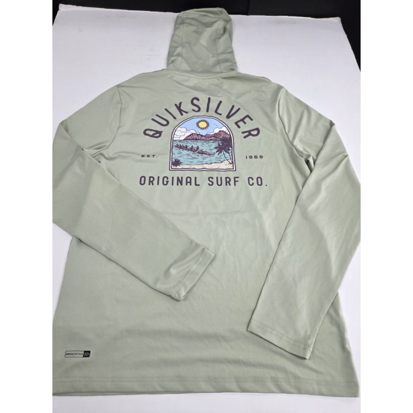 Quiksilver Quiksilver Mens Hoodie Long Sleeve Quick Dry UPF 50 Sage Small NWT Light Logo Graphic Print Beach Gomer Pullover Crew Neck Pocket Hooded Classic Size US S / EU 44-46 / 1 - 2 Thumbnail